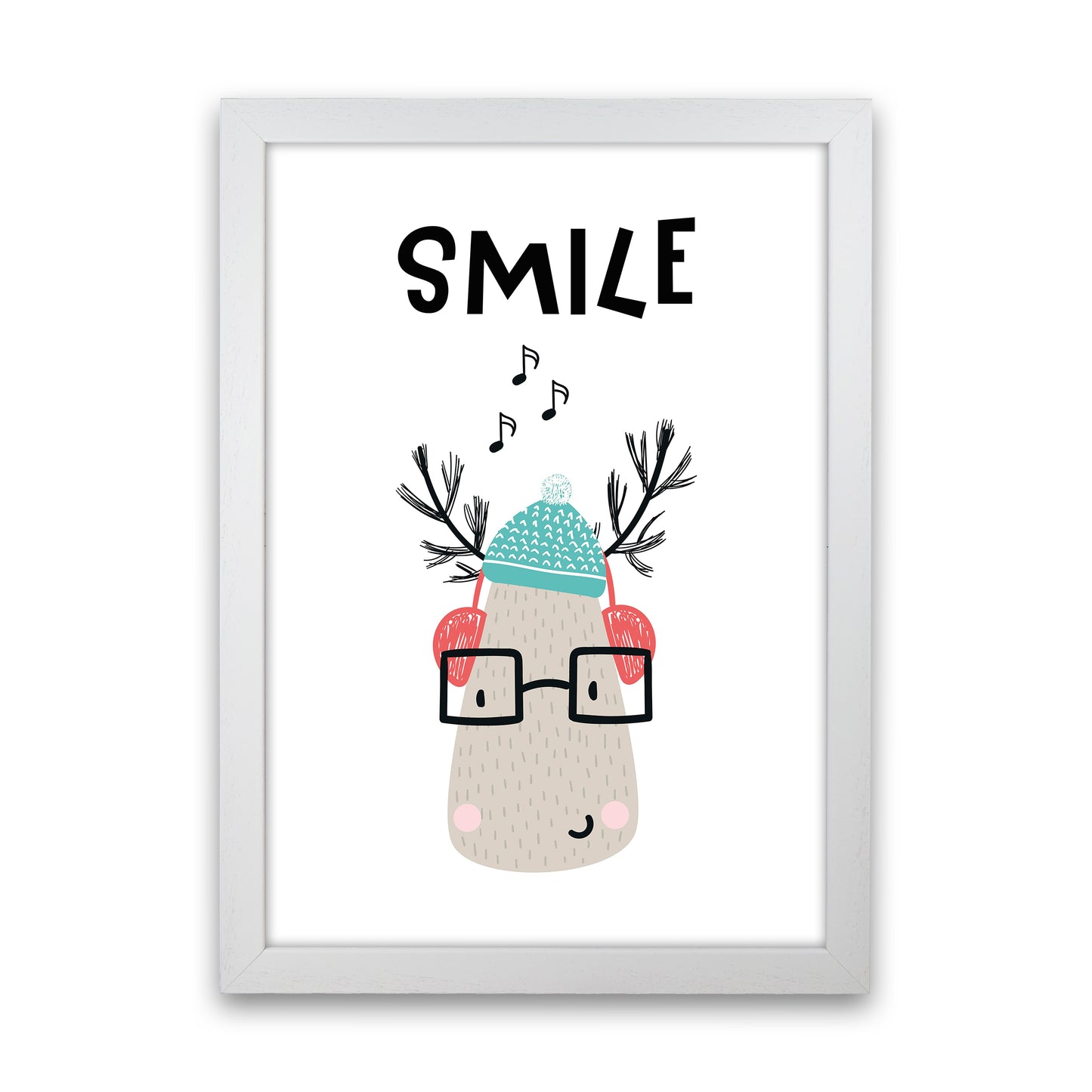Smile Animal Pop Art Print by Pixy Paper White Grain