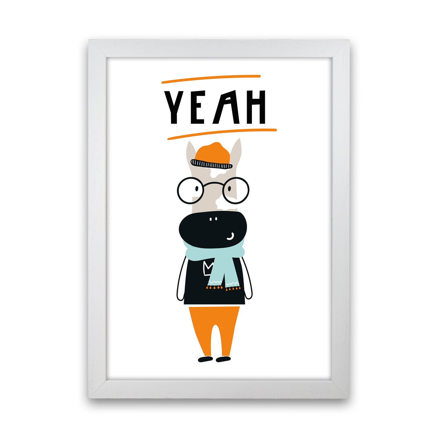 Yeah Animal Pop Art Print by Pixy Paper White Grain