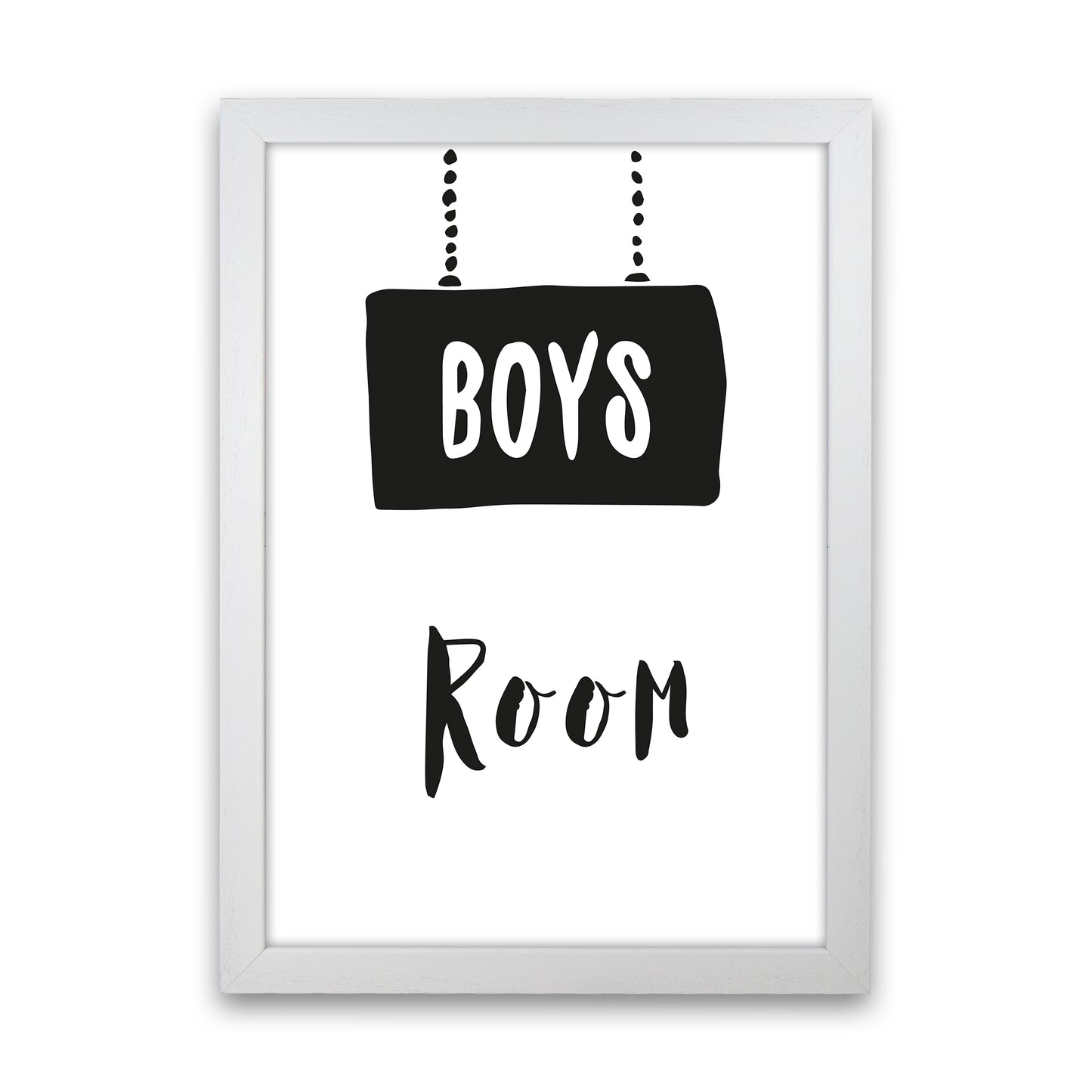 Boys Room Black Art Print by Pixy Paper White Grain
