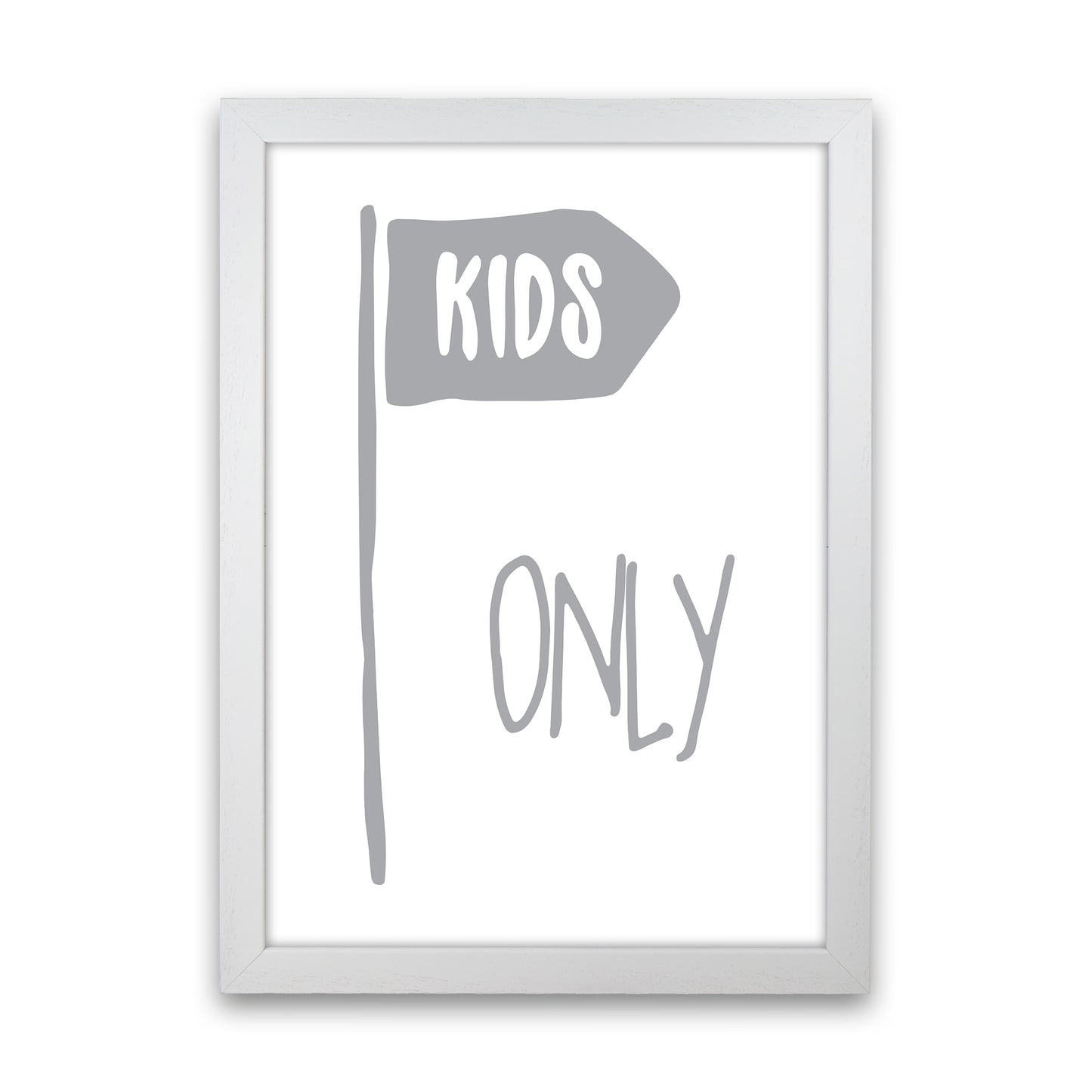 Kids Only Grey Art Print by Pixy Paper White Grain