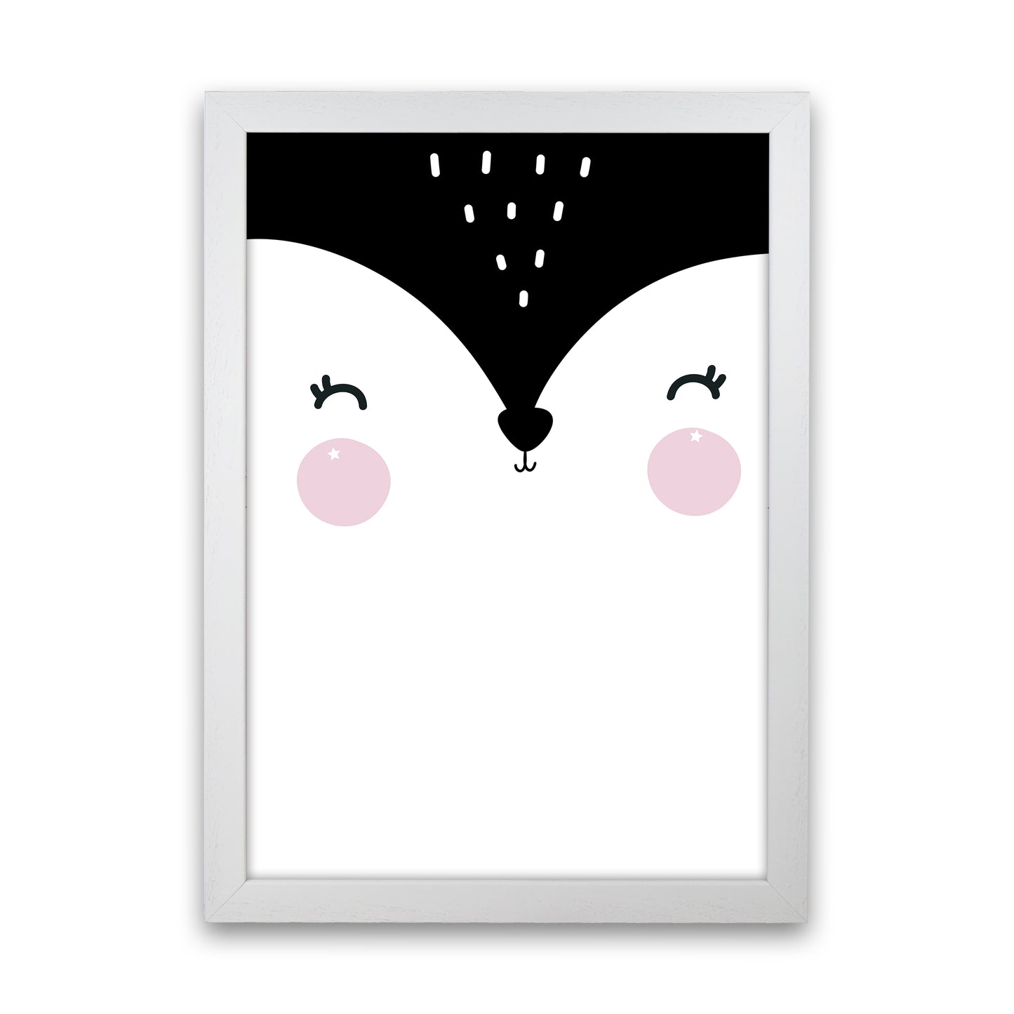 Penguin Face Art Print by Pixy Paper White Grain
