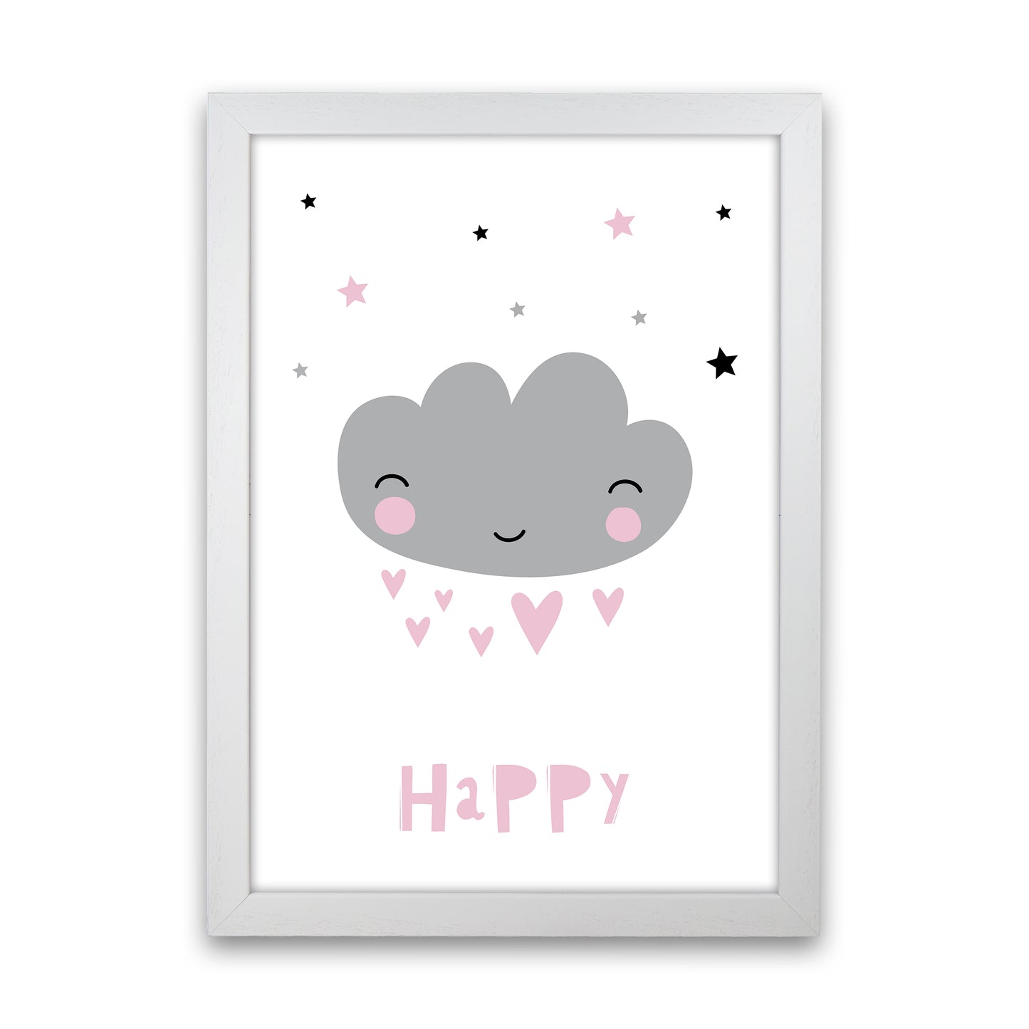 Happy Cloud Art Print by Pixy Paper White Grain