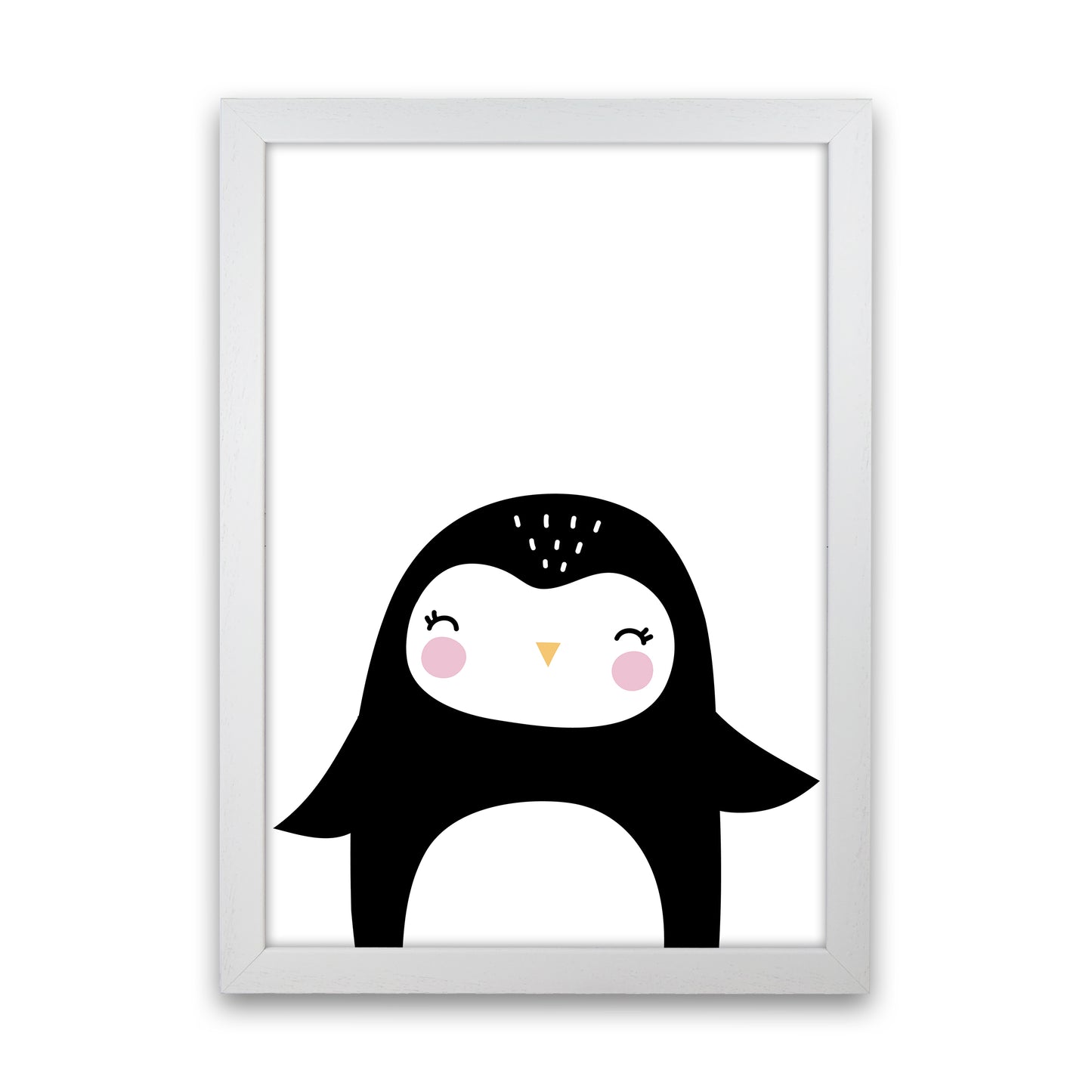 Penguin Art Print by Pixy Paper White Grain