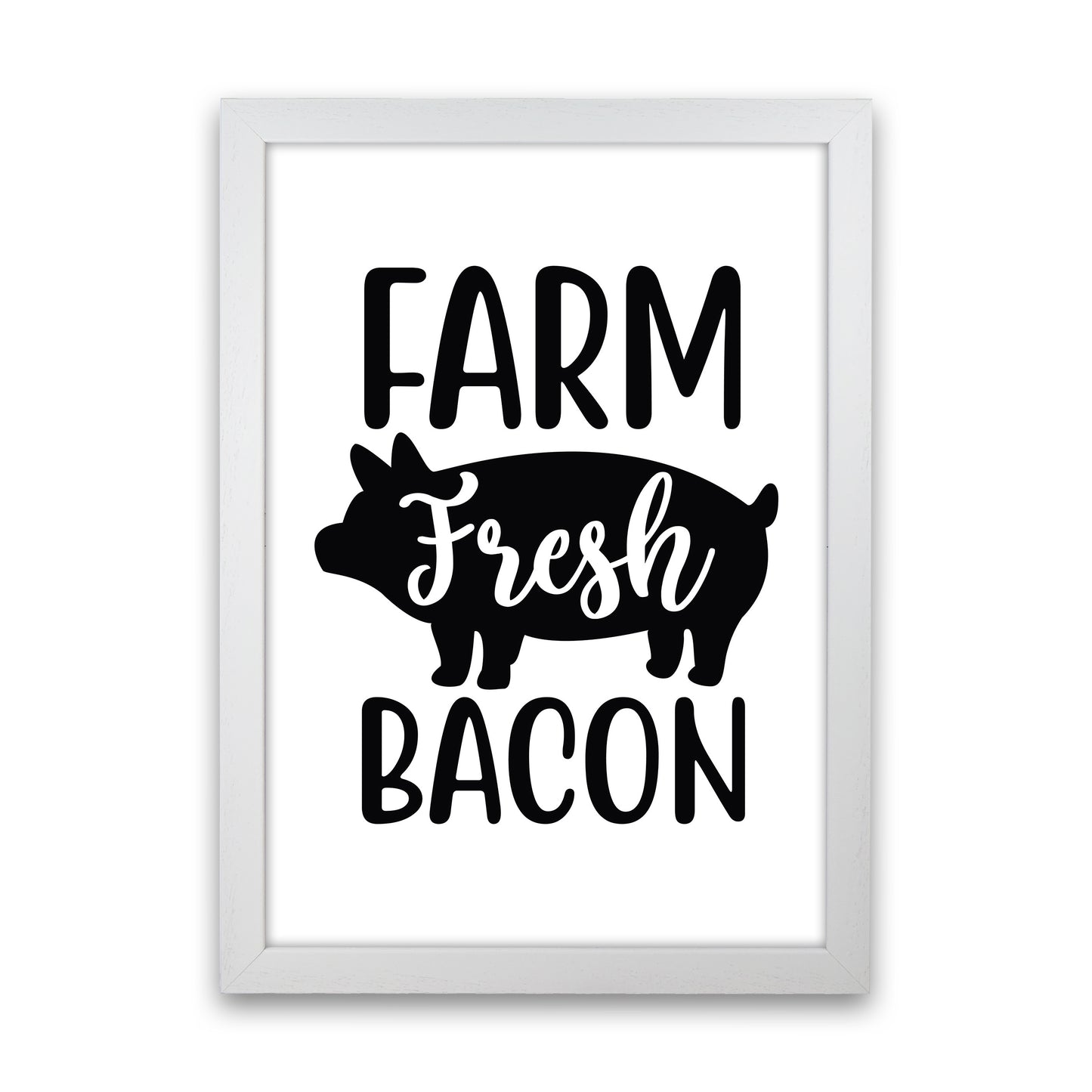 Farm Fresh Bacon Art Print by Pixy Paper White Grain