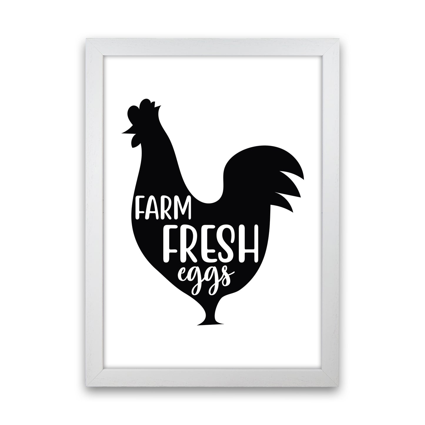 Farm Fresh Eggs Art Print by Pixy Paper White Grain