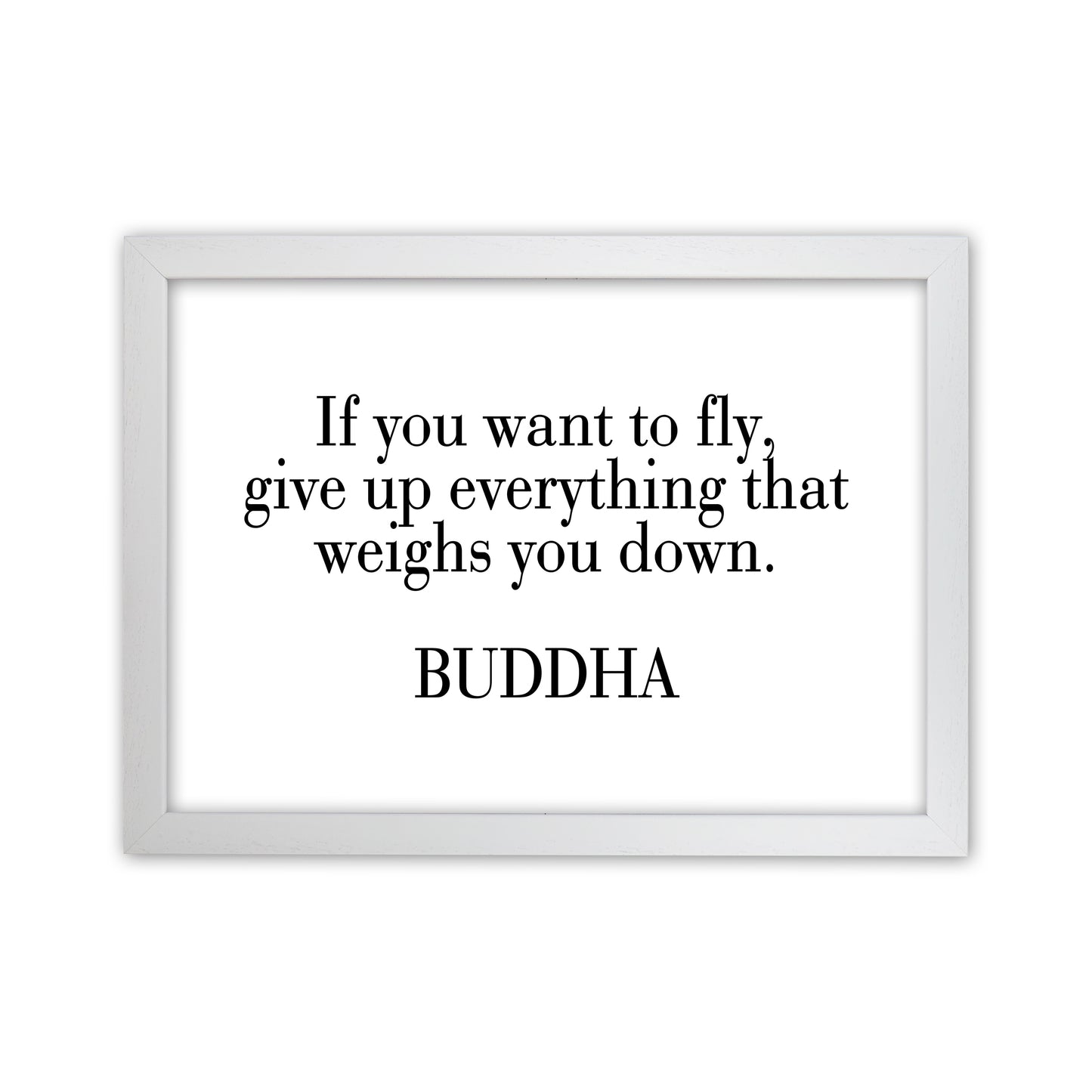 If You Want To Fly - Buddha Art Print by Pixy Paper White Grain