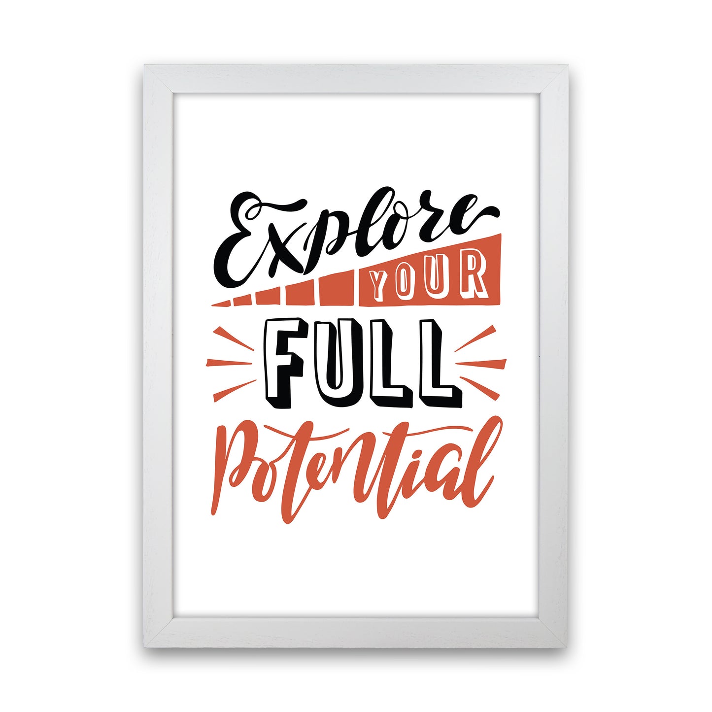 Explore Your Full Potential Art Print by Pixy Paper White Grain