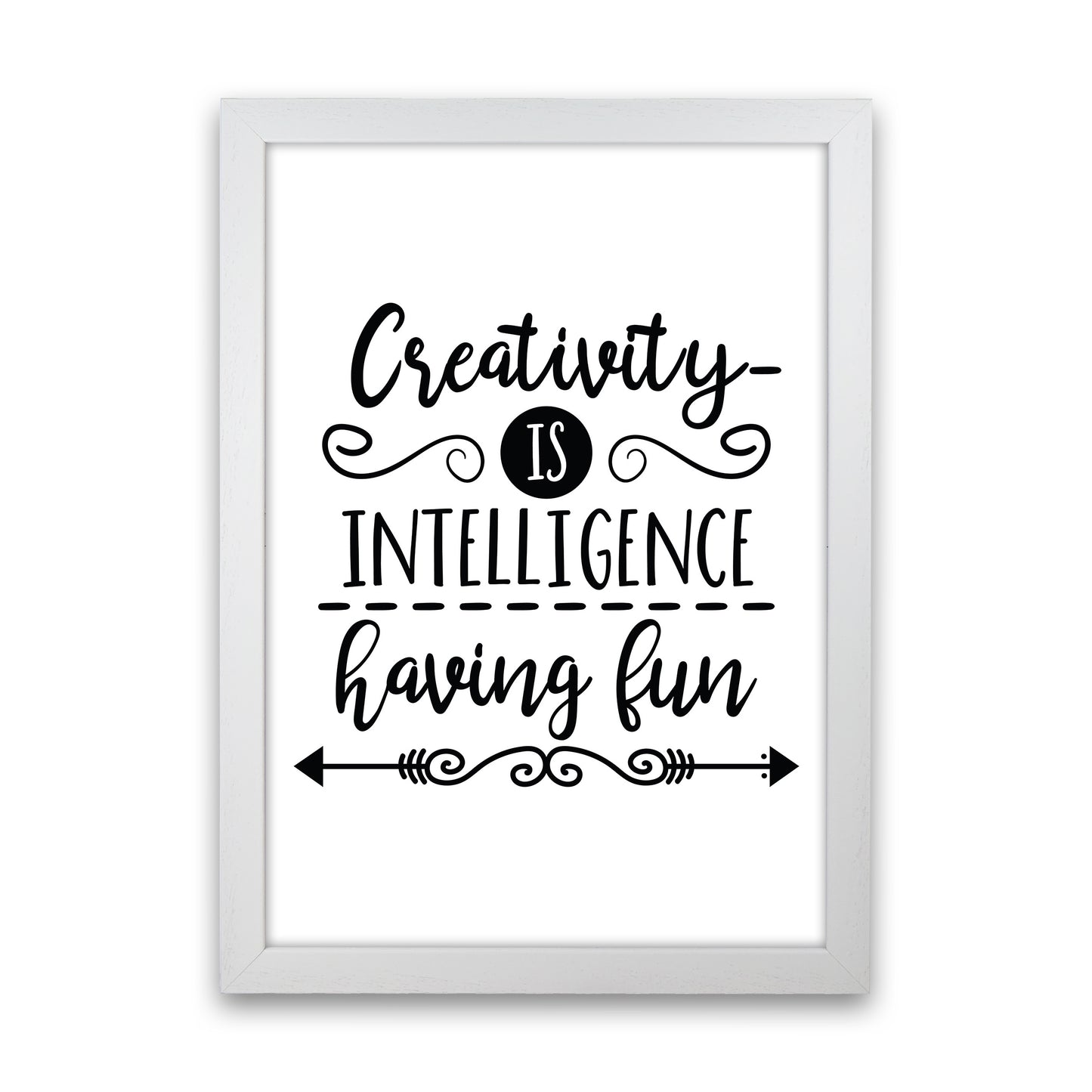 Creativity Is Intelligence Art Print by Pixy Paper White Grain