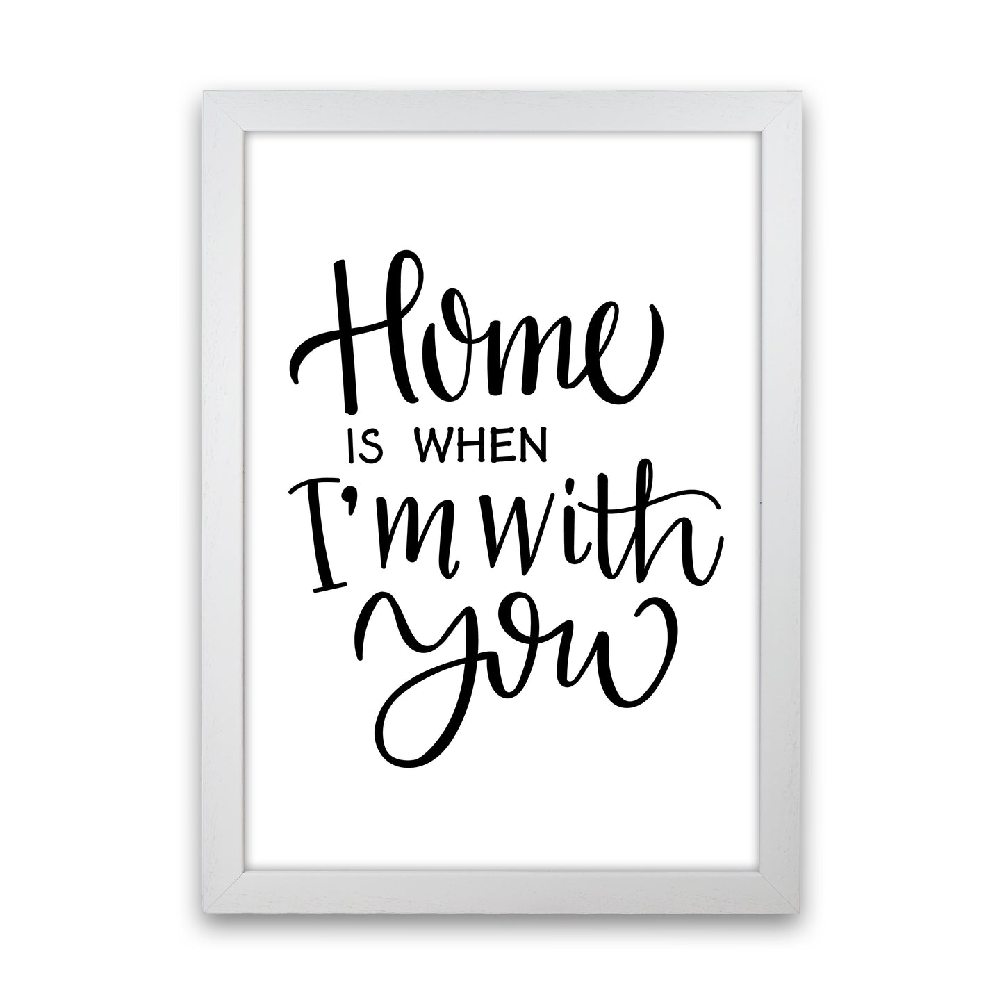 Home Is When I'M With You Art Print by Pixy Paper White Grain