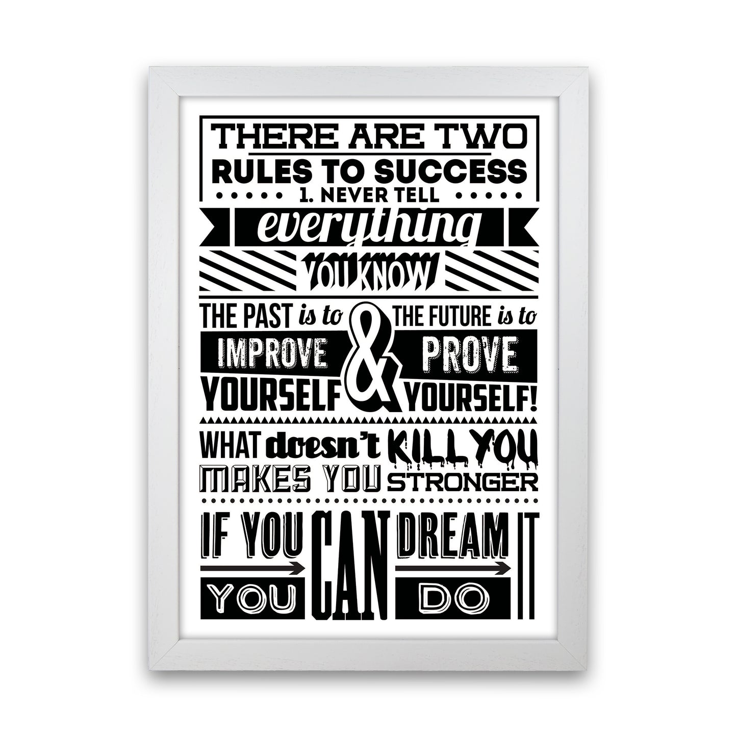 Rules To Success Vintage Art Print by Pixy Paper White Grain