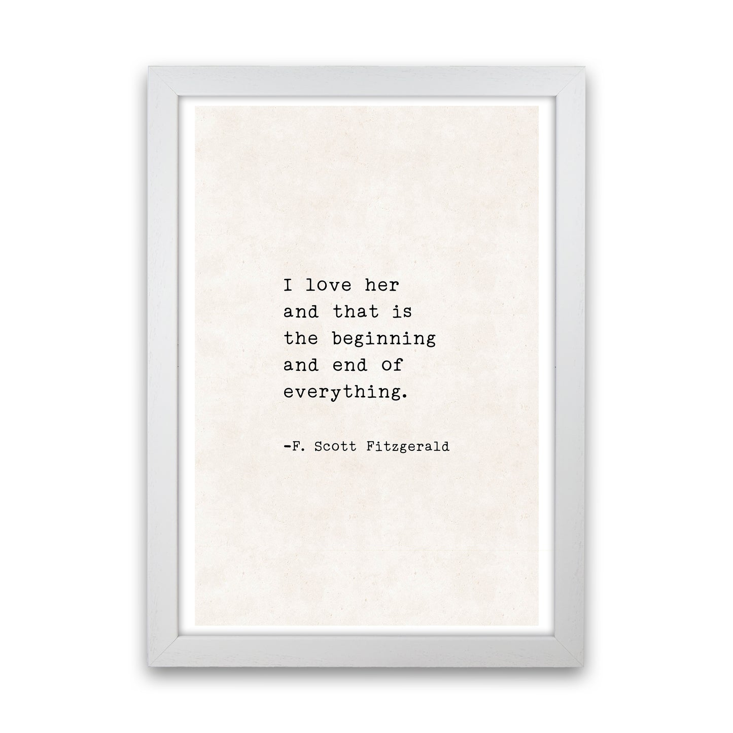 I Love Her - Fitzgerald Art Print by Pixy Paper White Grain