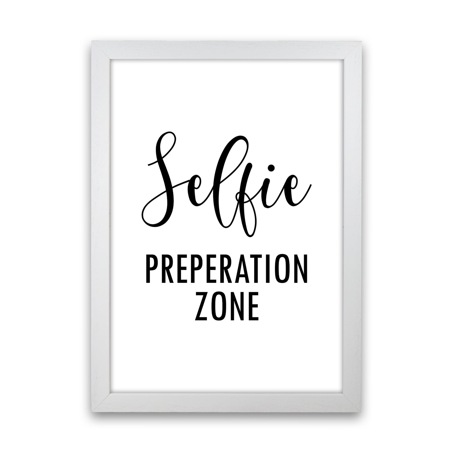 Selfie Preperation Zone Art Print by Pixy Paper White Grain