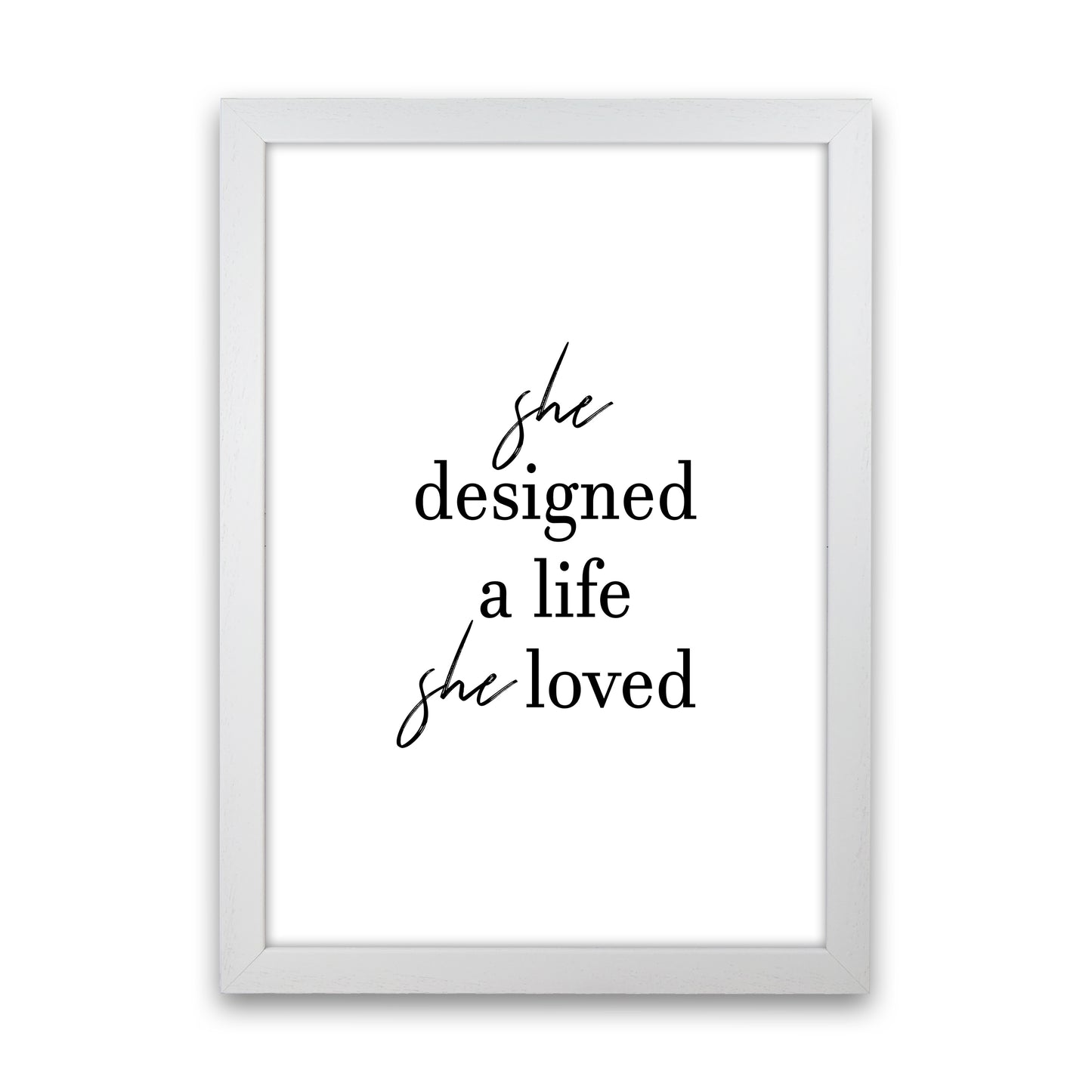 She Designed A Life Art Print by Pixy Paper White Grain