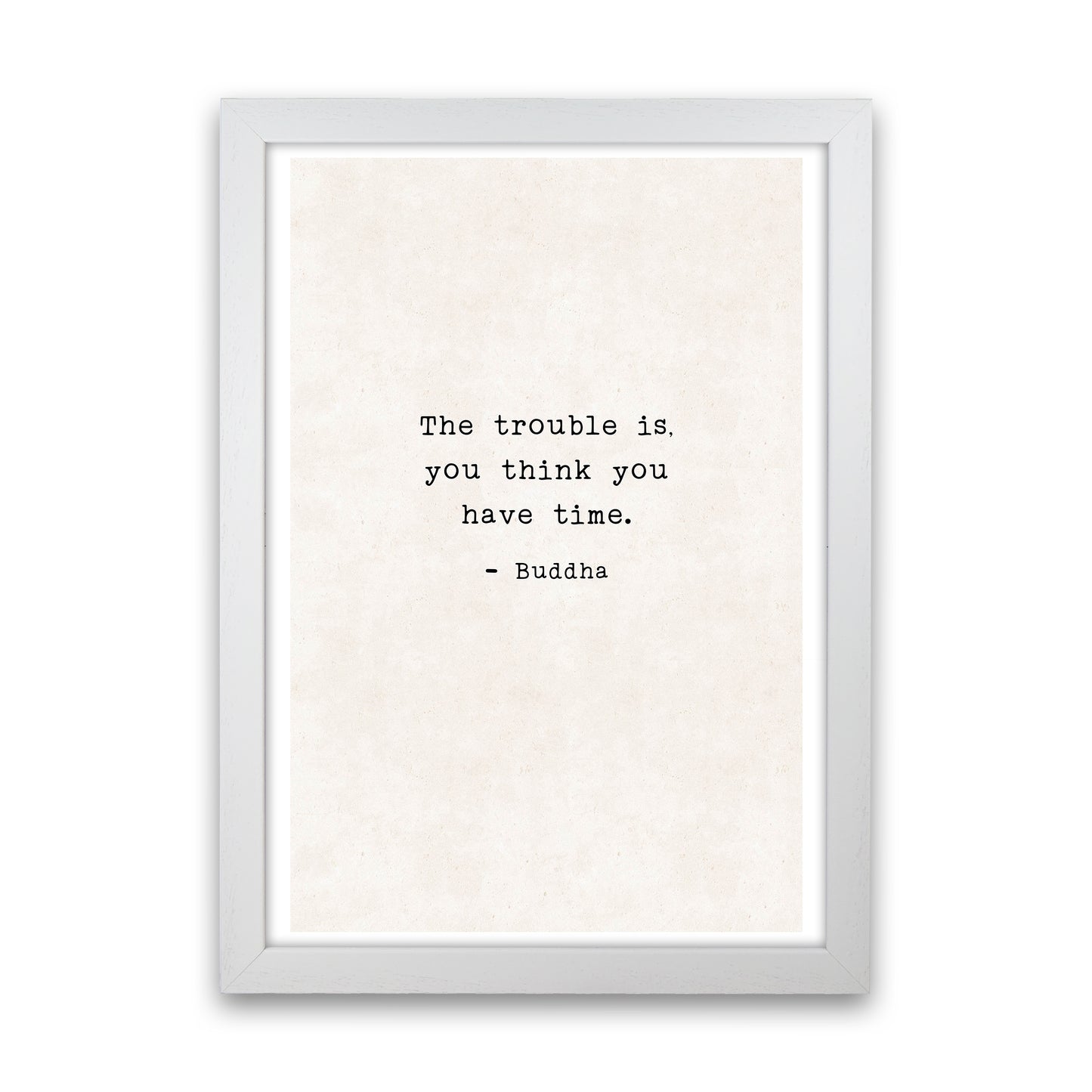 Trouble Is - Buddha Art Print by Pixy Paper White Grain