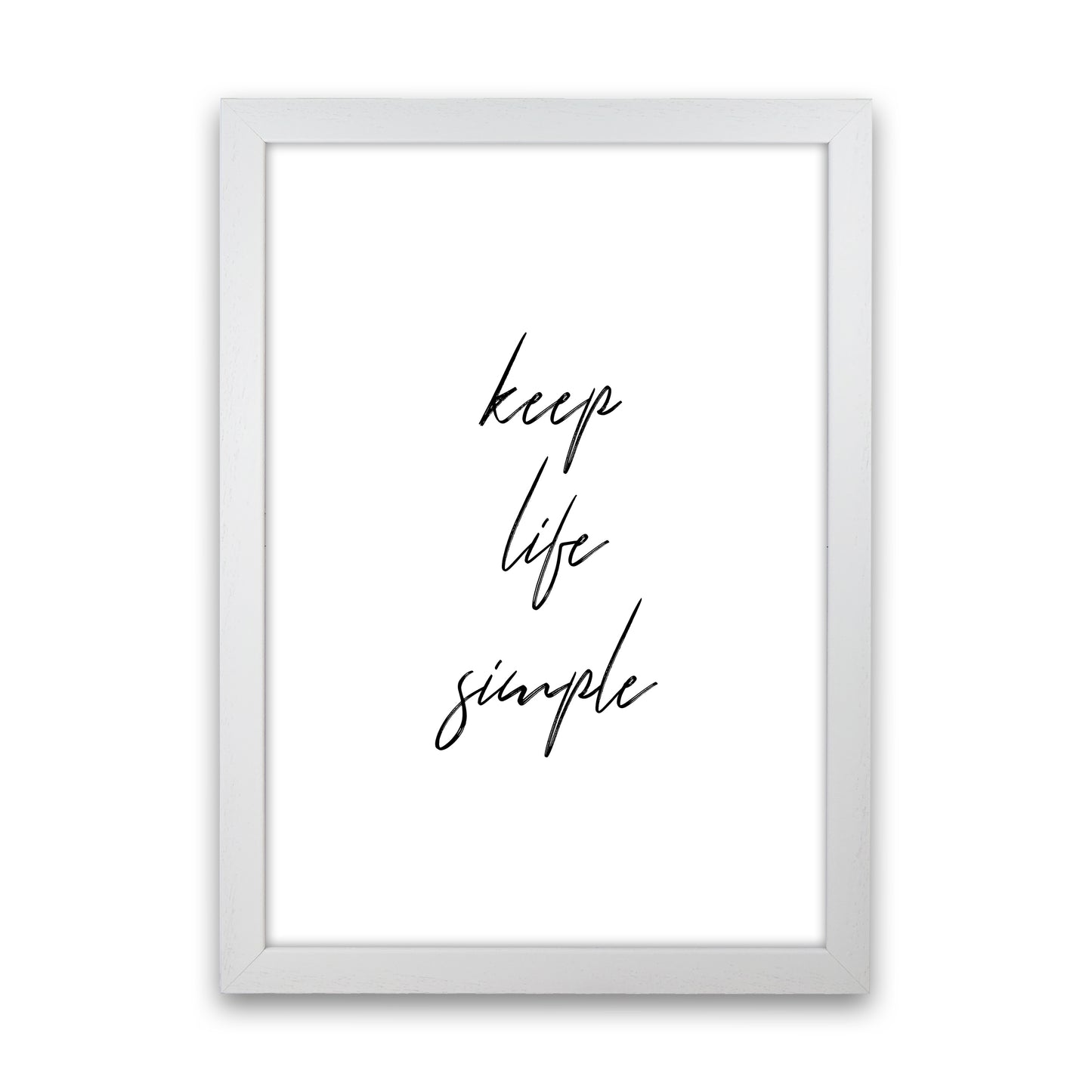 Keep Life Simple Art Print by Pixy Paper White Grain