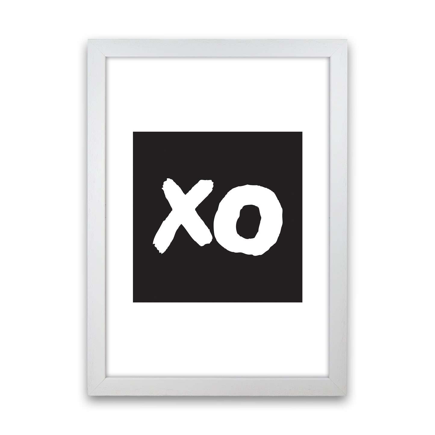 Xo Black Box Art Print by Pixy Paper White Grain