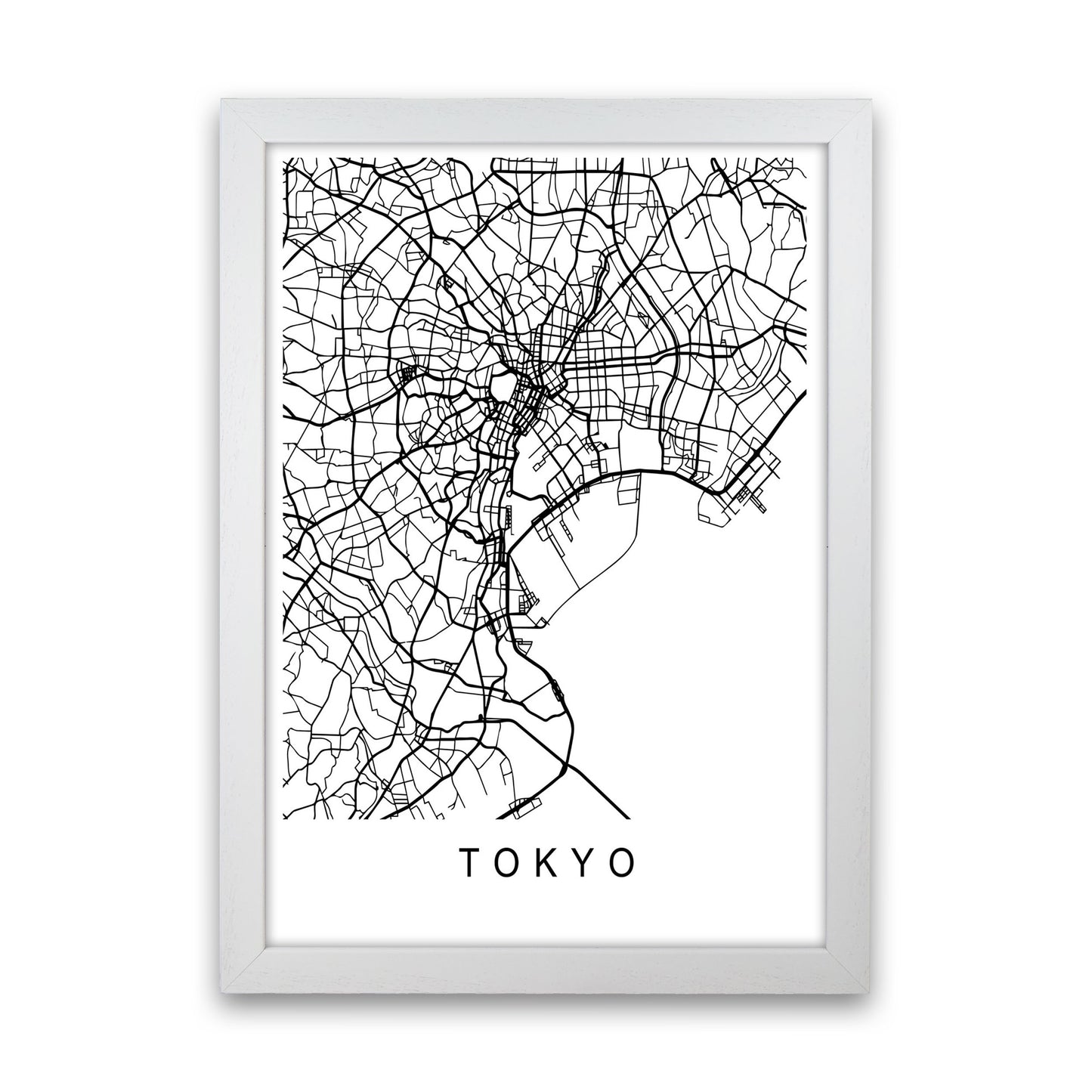 Tokyo Map Art Print by Pixy Paper White Grain