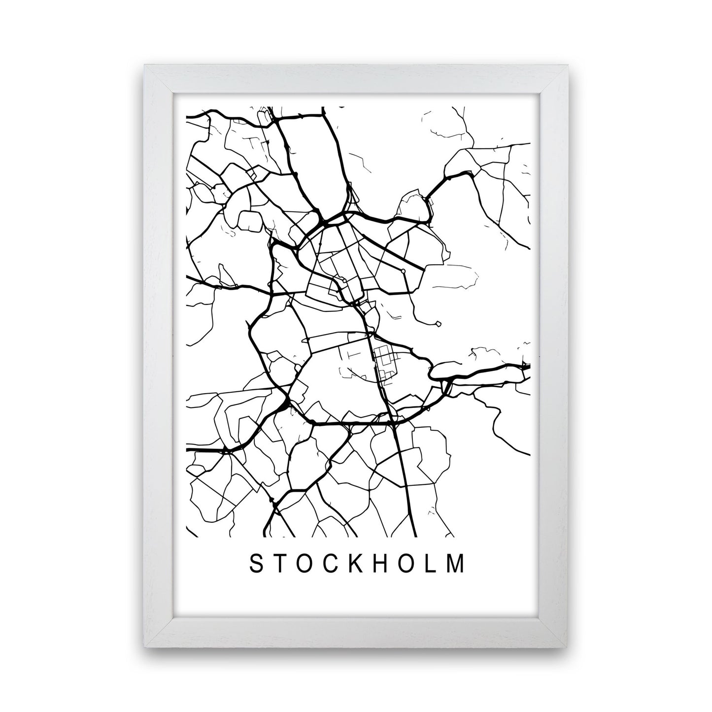 Stockholm Map Art Print by Pixy Paper White Grain
