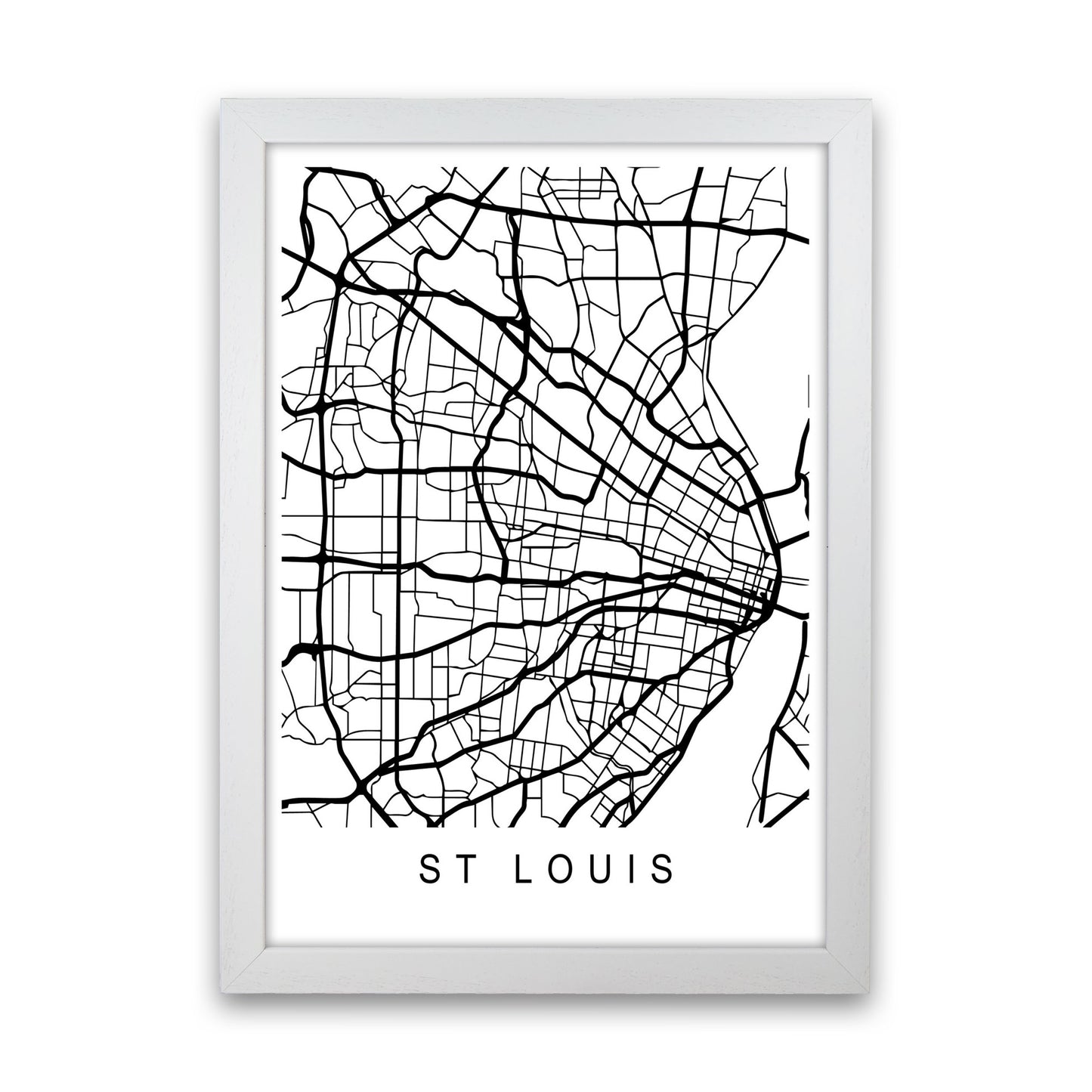 St Louis Map Art Print by Pixy Paper White Grain