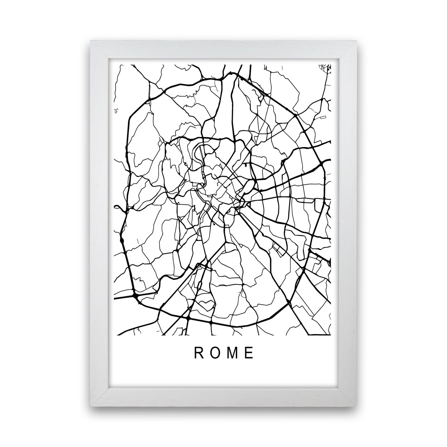 Rome Map Art Print by Pixy Paper White Grain
