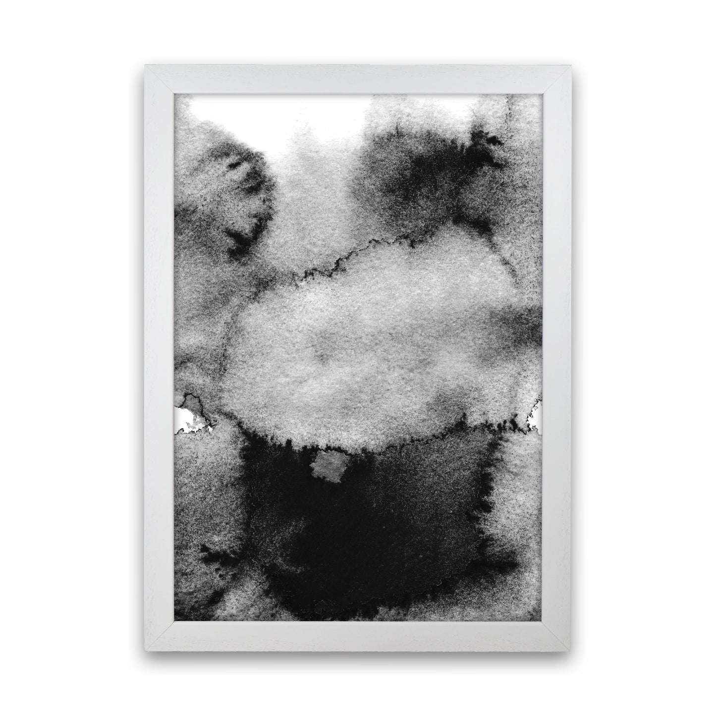 Majestic Monochrome Watercolour 14 Art Print by Pixy Paper White Grain