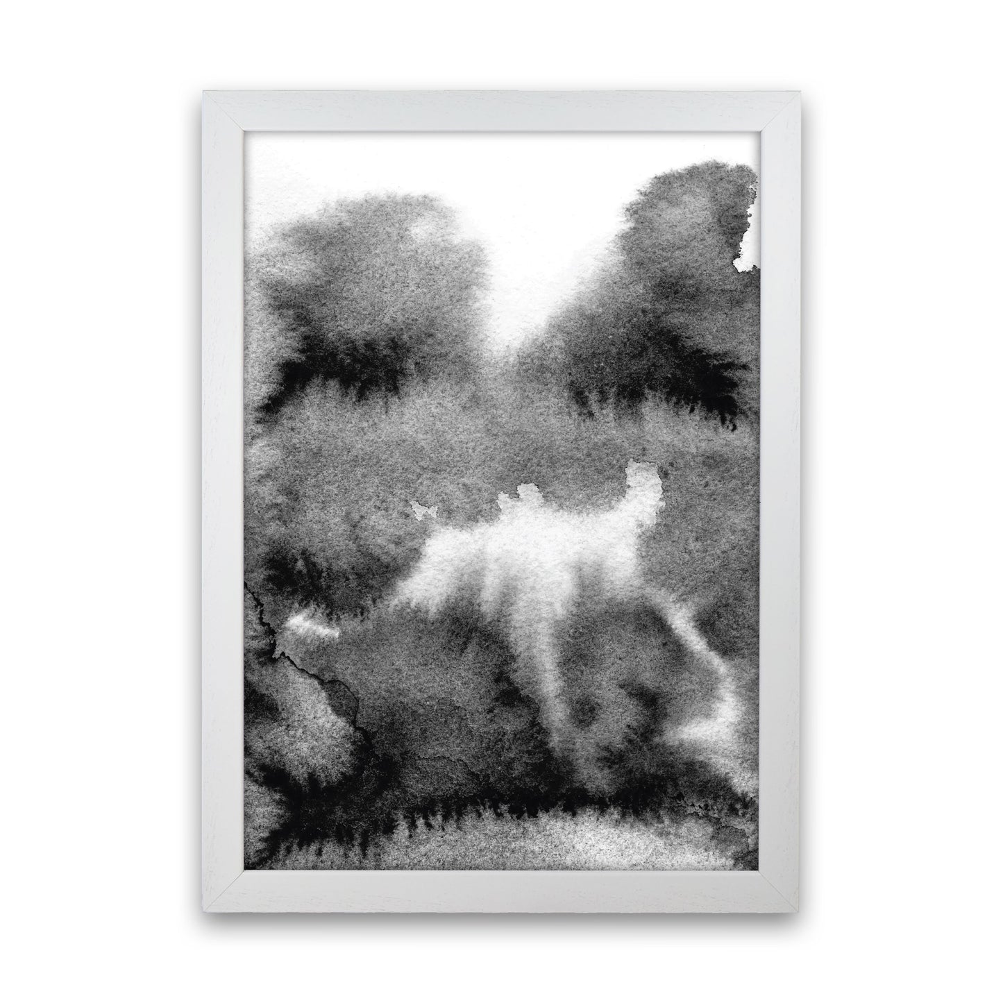 Majestic Monochrome Watercolour 17 Art Print by Pixy Paper White Grain