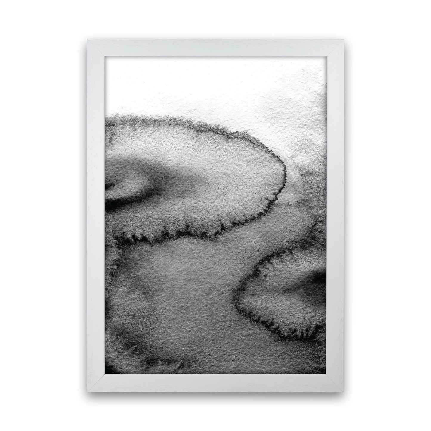Majestic Monochrome Watercolour 15 Art Print by Pixy Paper White Grain