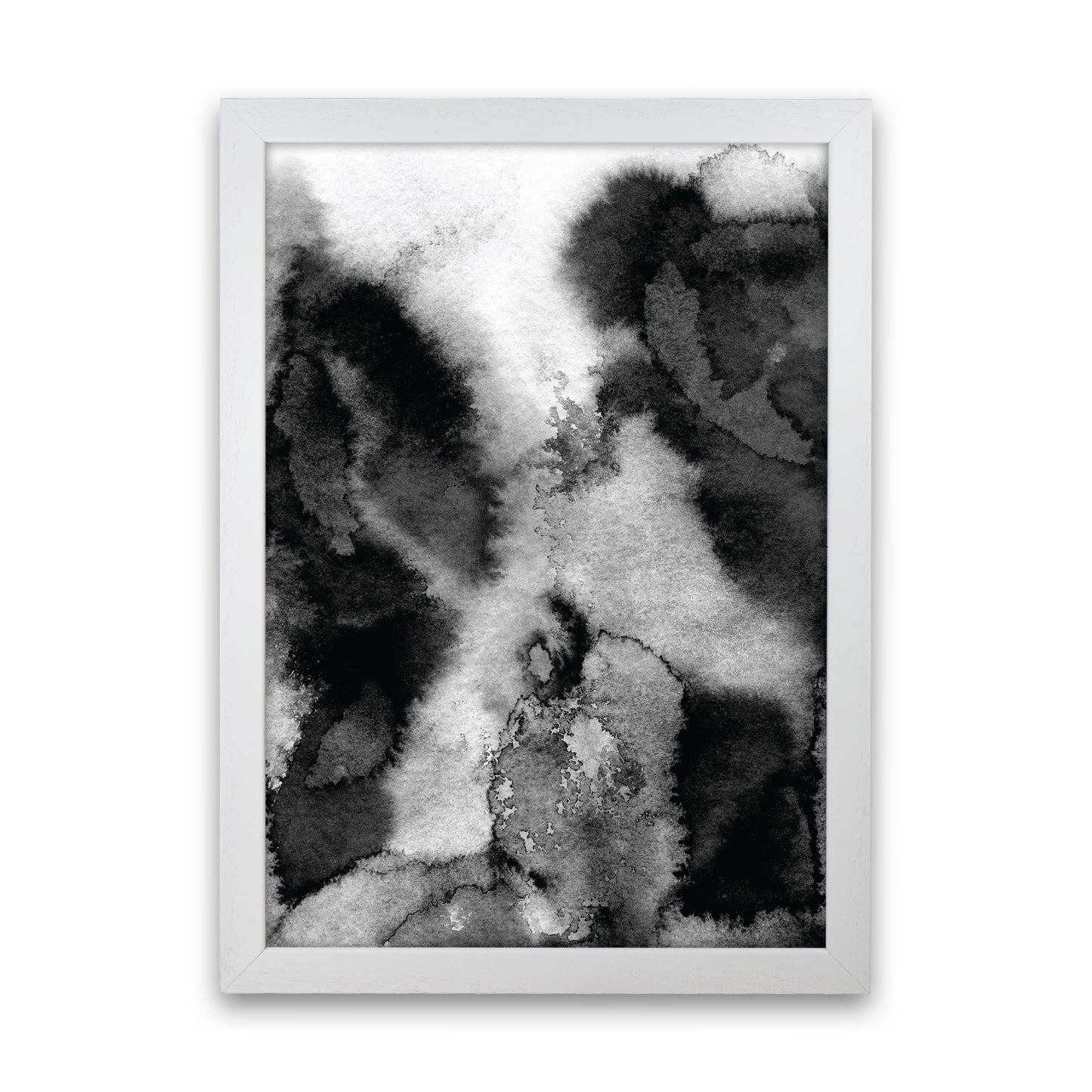 Majestic Monochrome Watercolour 11 Art Print by Pixy Paper White Grain