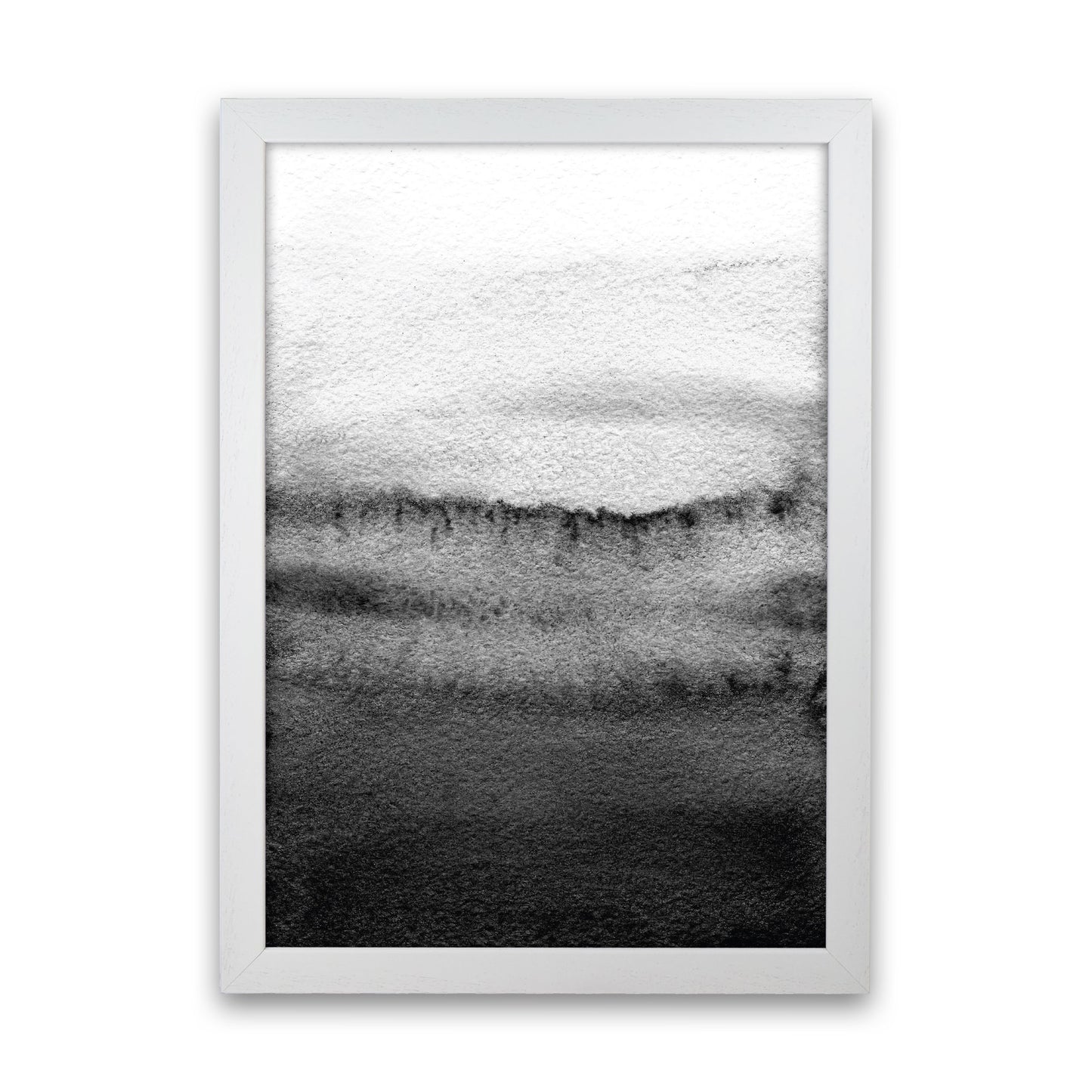 Majestic Monochrome Watercolour 18 Art Print by Pixy Paper White Grain