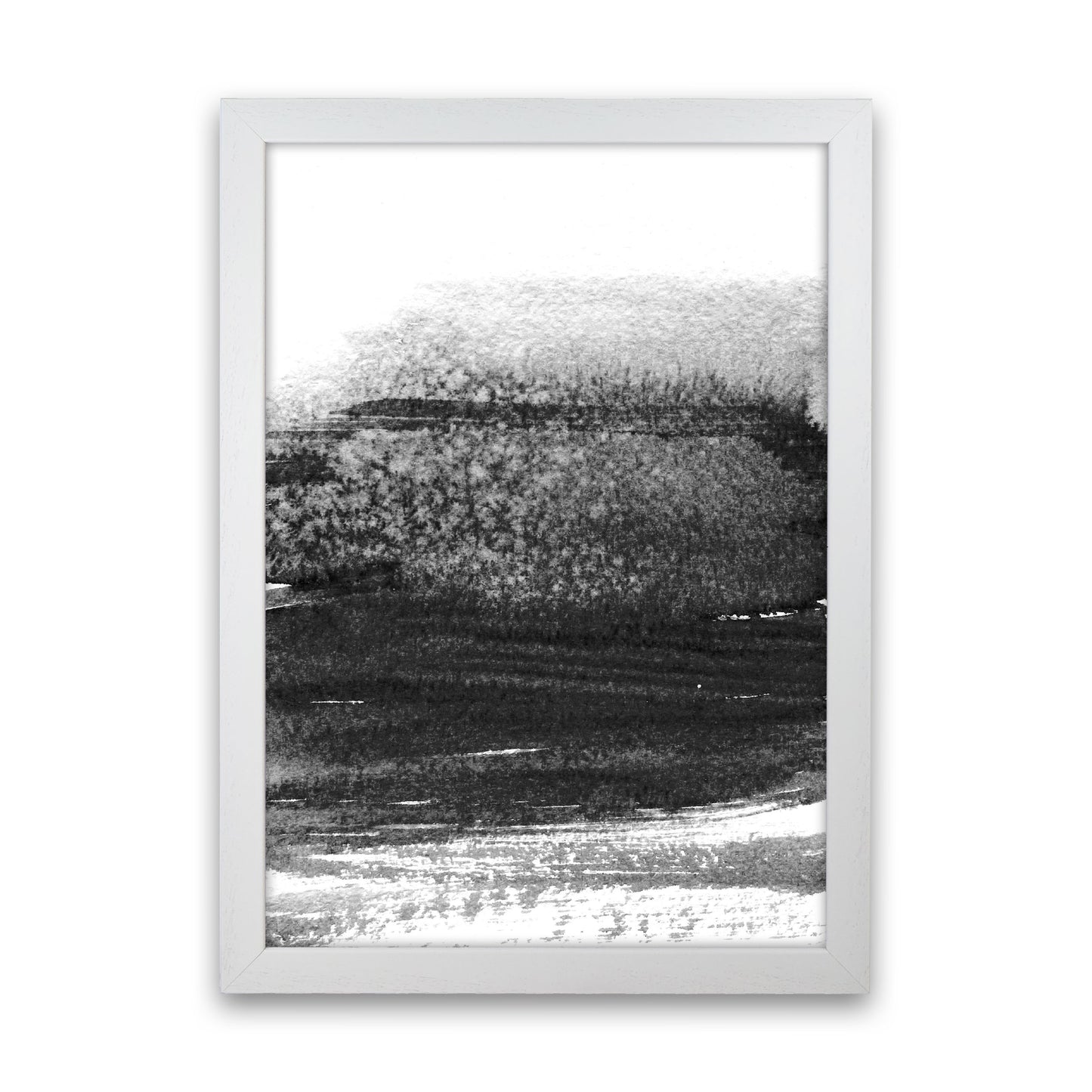 Majestic Monochrome Watercolour 01 Art Print by Pixy Paper White Grain