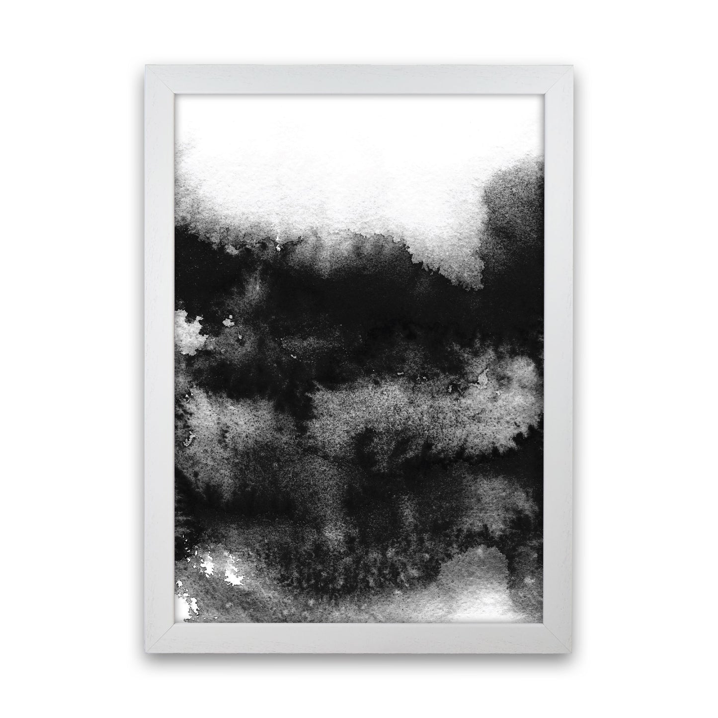 Majestic Monochrome Watercolour 05 Art Print by Pixy Paper White Grain