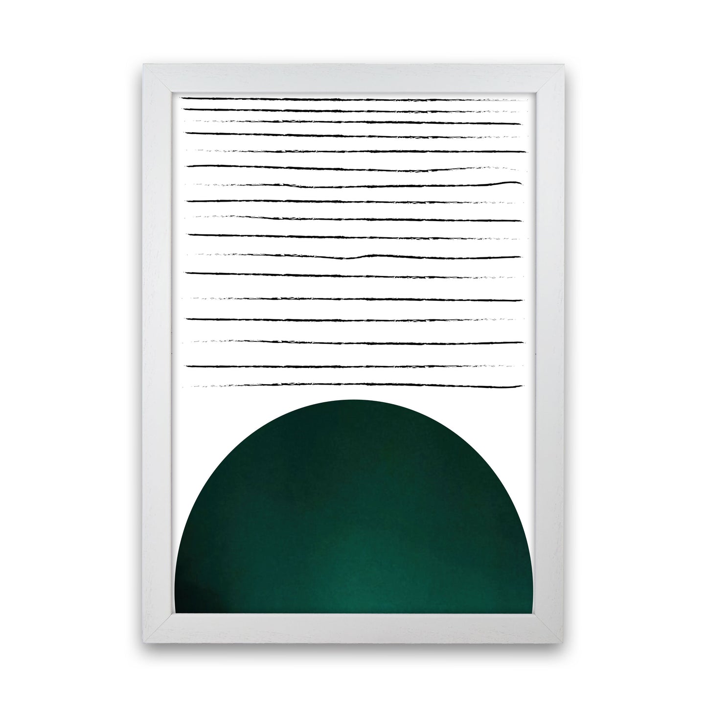 Sun lines emerald Art Print by Pixy Paper White Grain