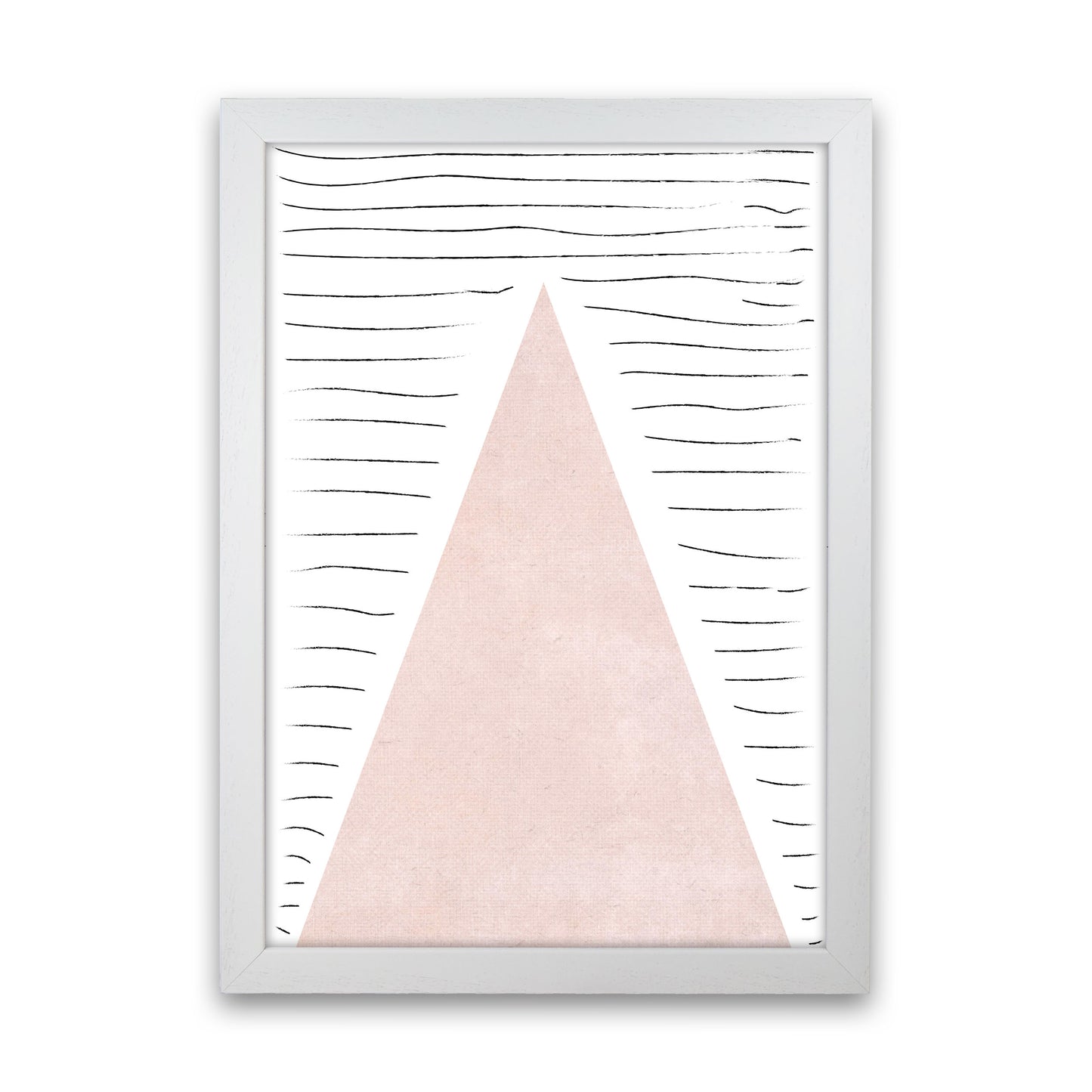 Mountains lines pink cotton Art Print by Pixy Paper White Grain