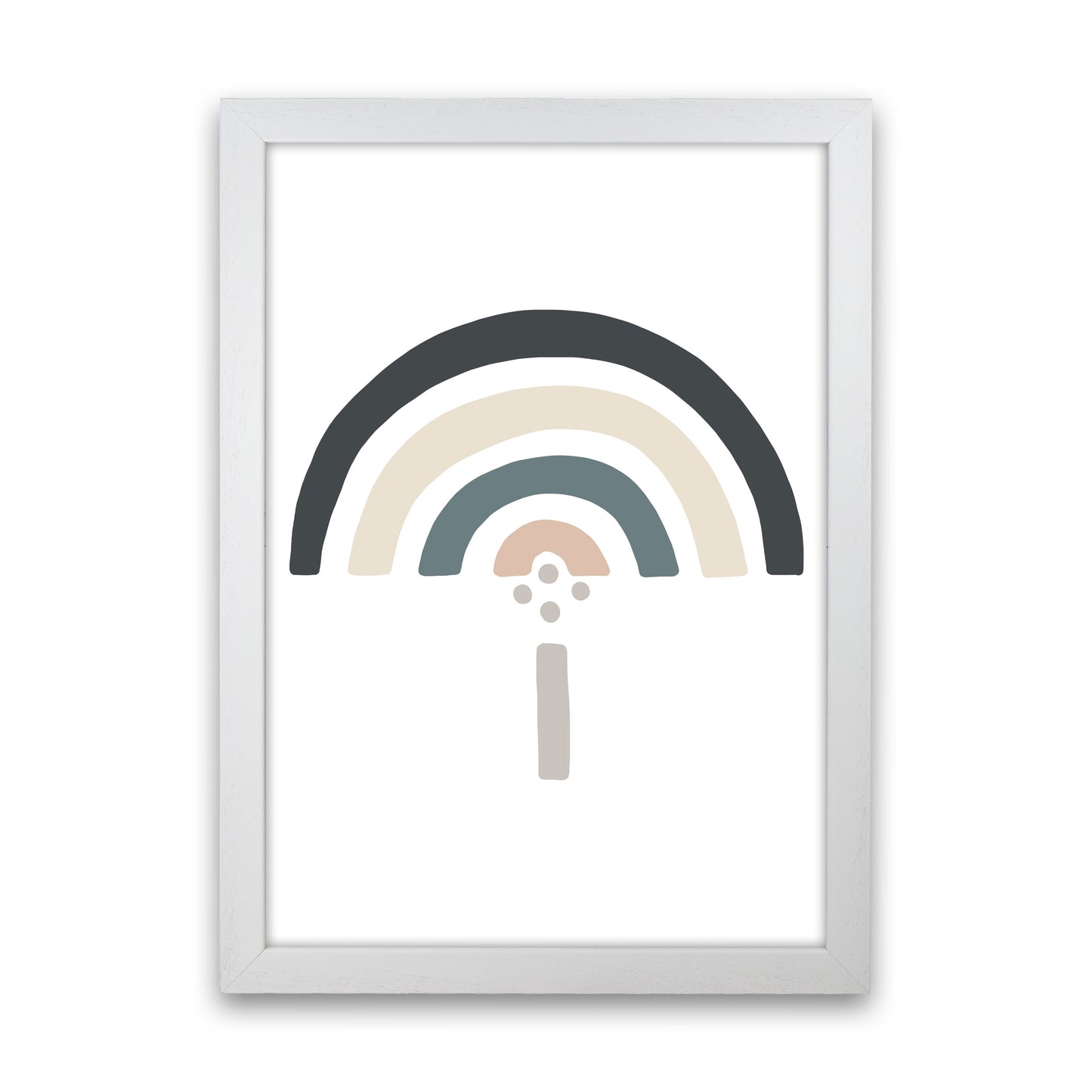 Inspired Natural Rainbow White Art Print by Pixy Paper White Grain