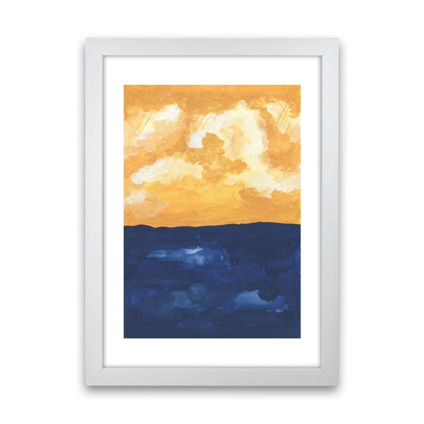 Horizon Abstract Sea Art Print by Pixy Paper White Grain