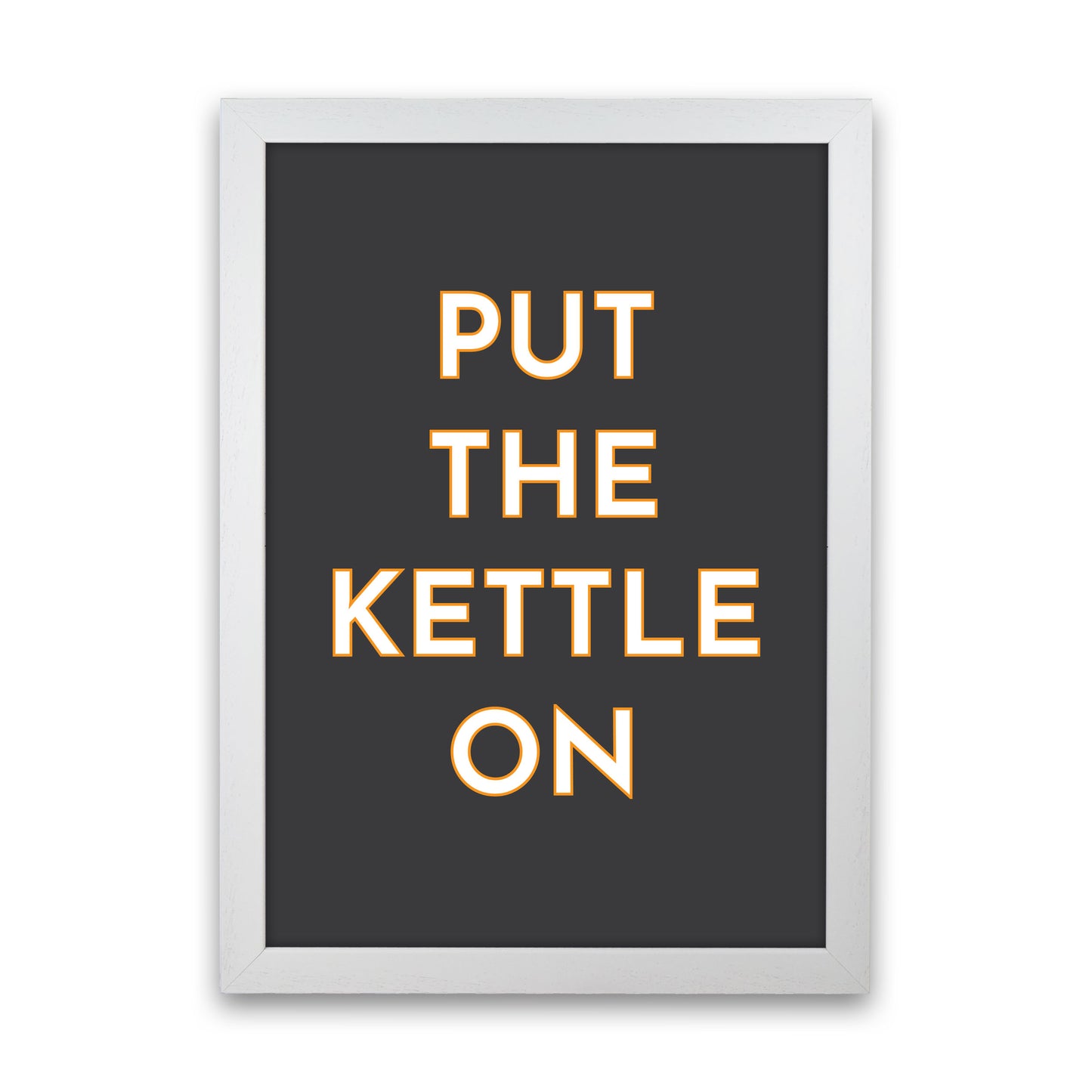 Put The Kettle On Art Print by Pixy Paper White Grain