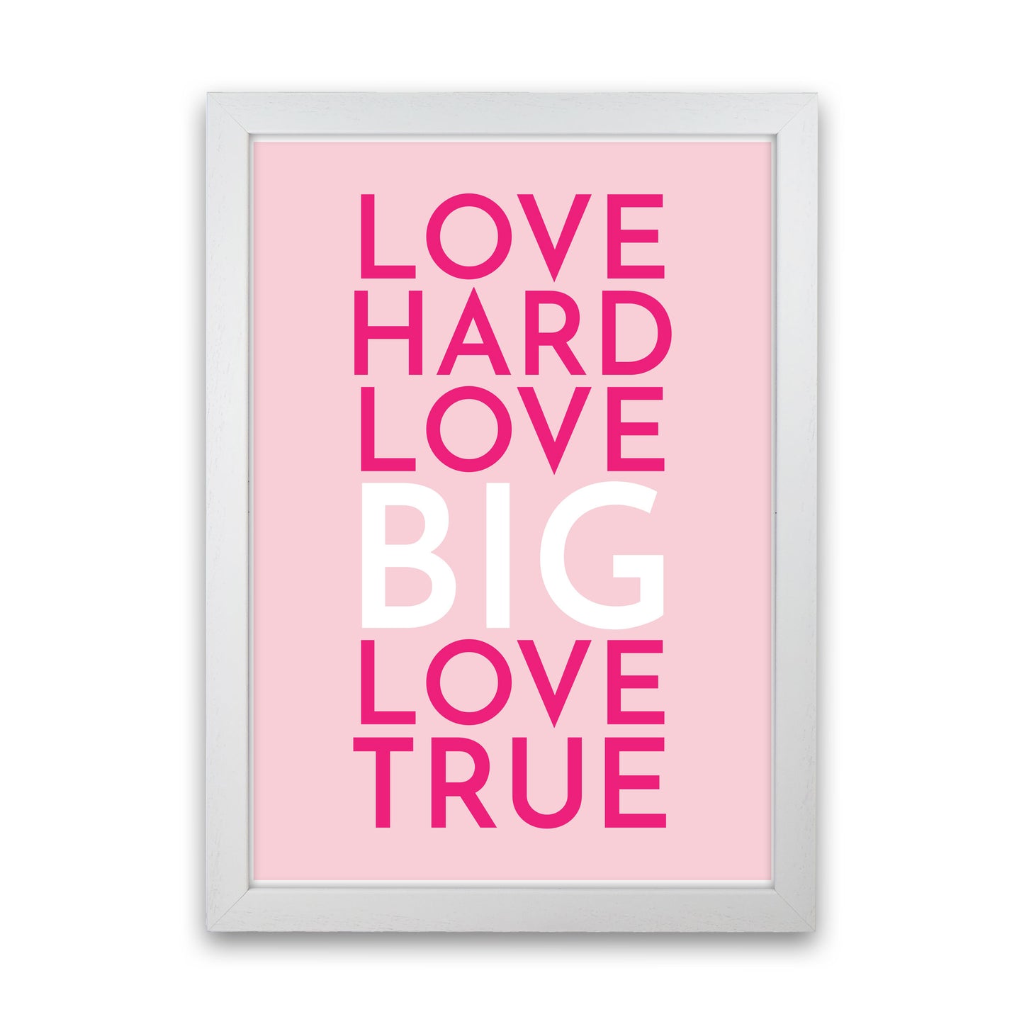 Love Hard Art Print by Pixy Paper White Grain