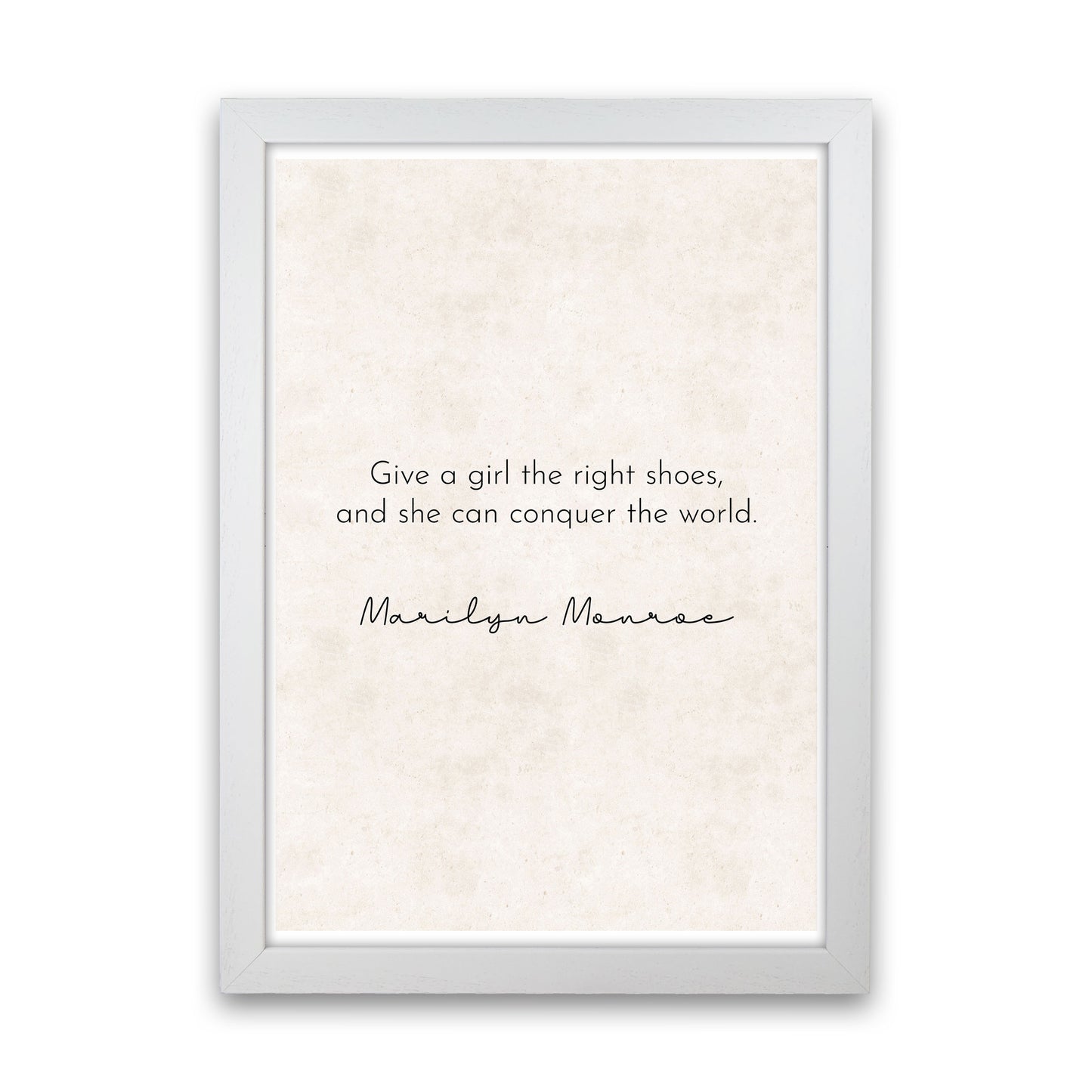 Right Shoes - Marilyn Monroe Art Print by Pixy Paper White Grain