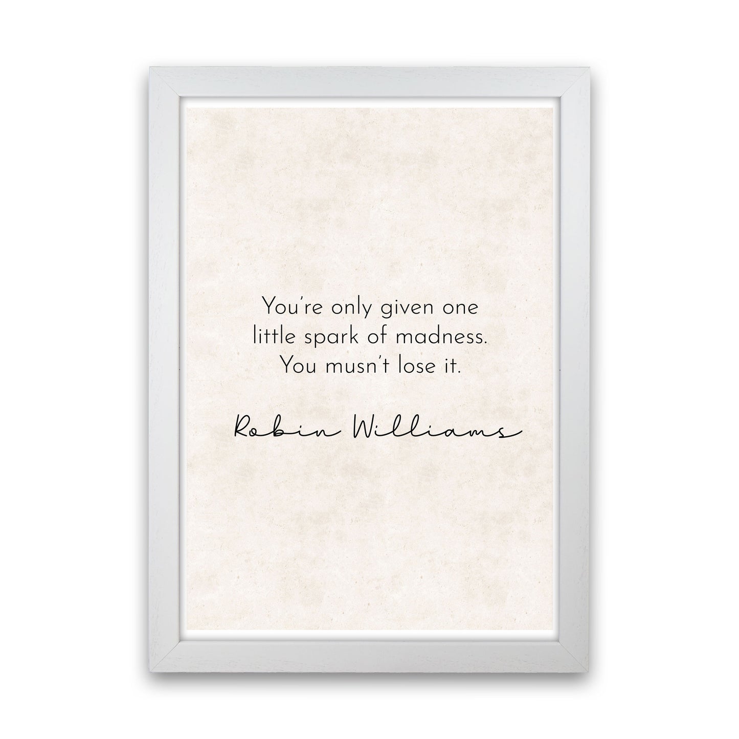 One Spark - Robin Williams Art Print by Pixy Paper White Grain
