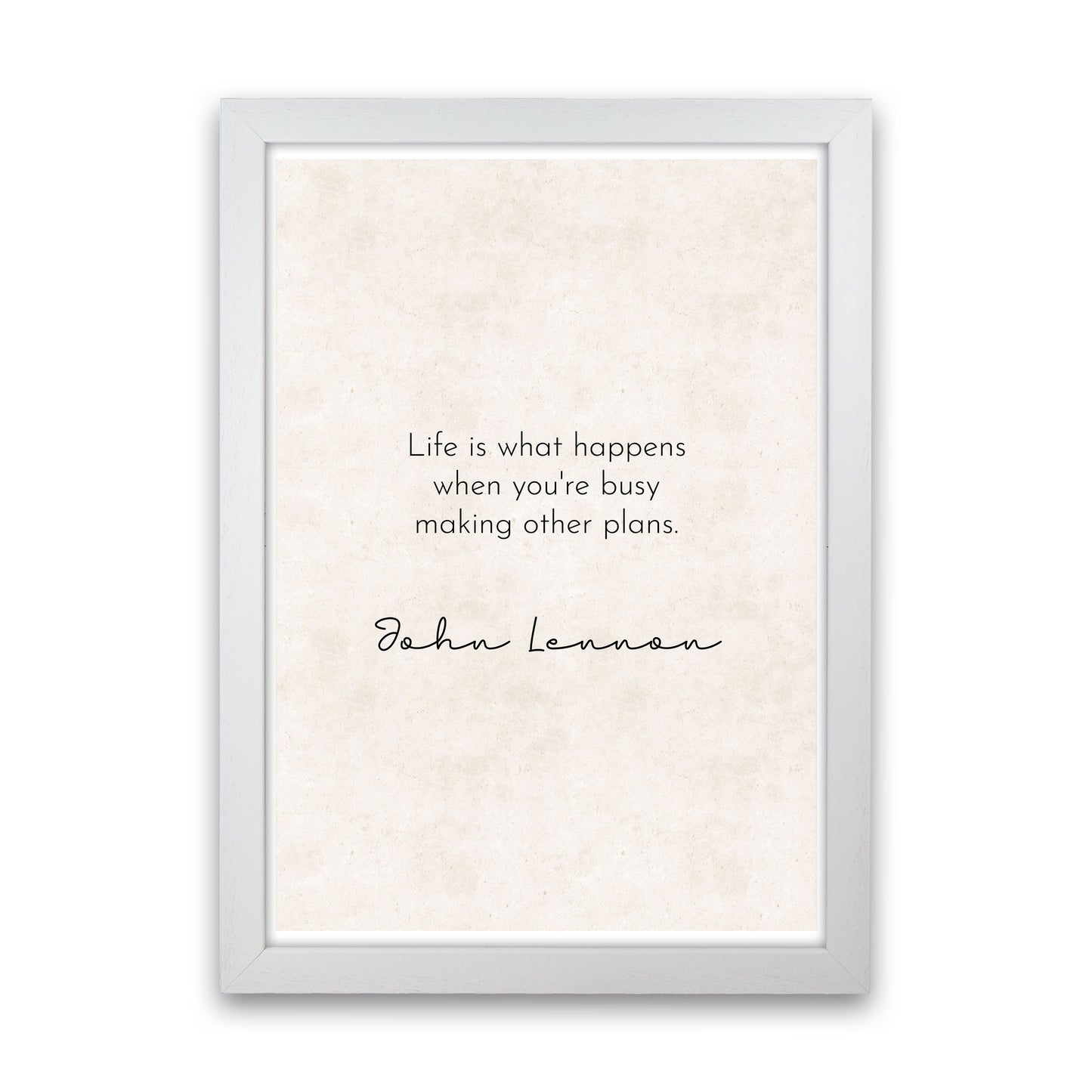 Life - John Lennon Art Print by Pixy Paper White Grain