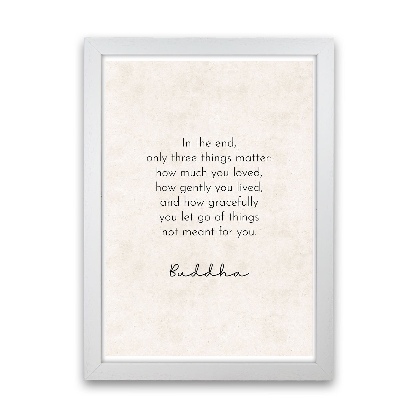 In The End - Buddha Art Print by Pixy Paper White Grain