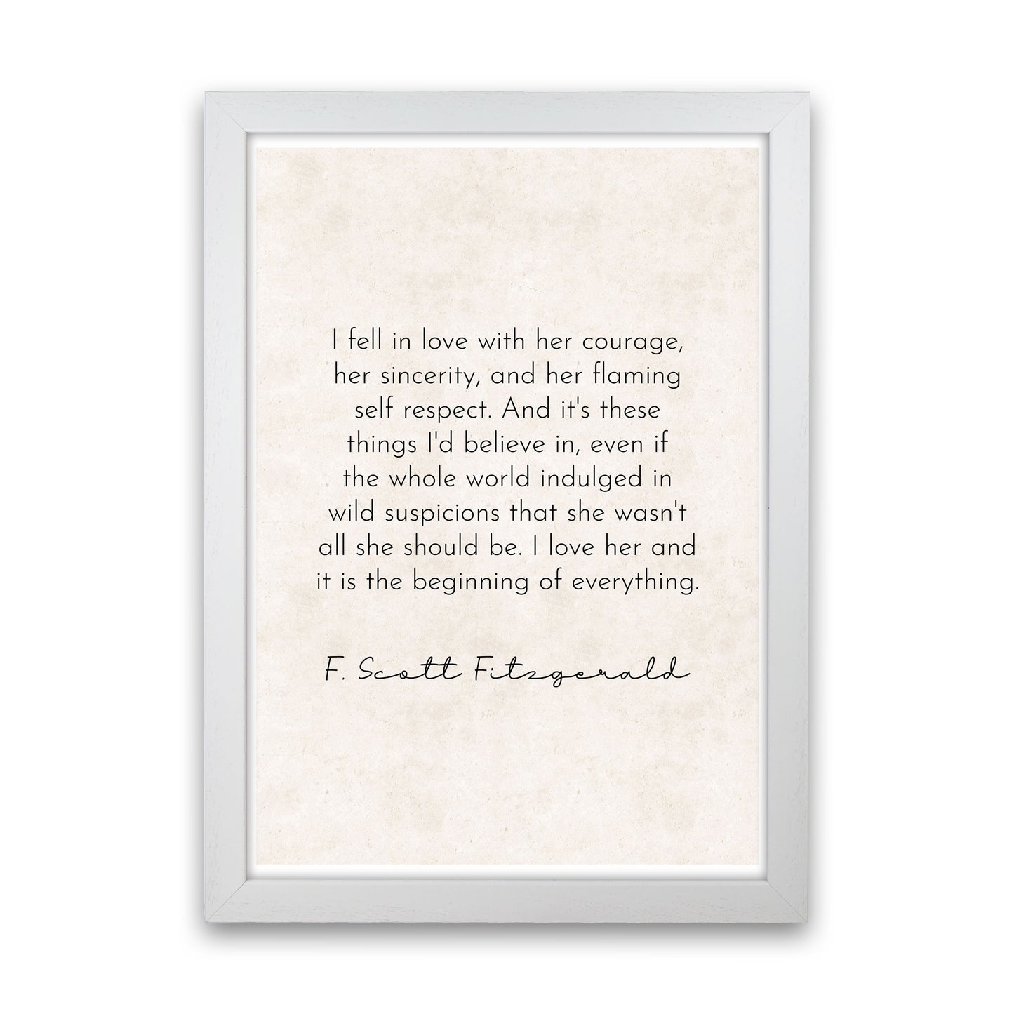 I Fell In Love - Fitzgerald Art Print by Pixy Paper White Grain