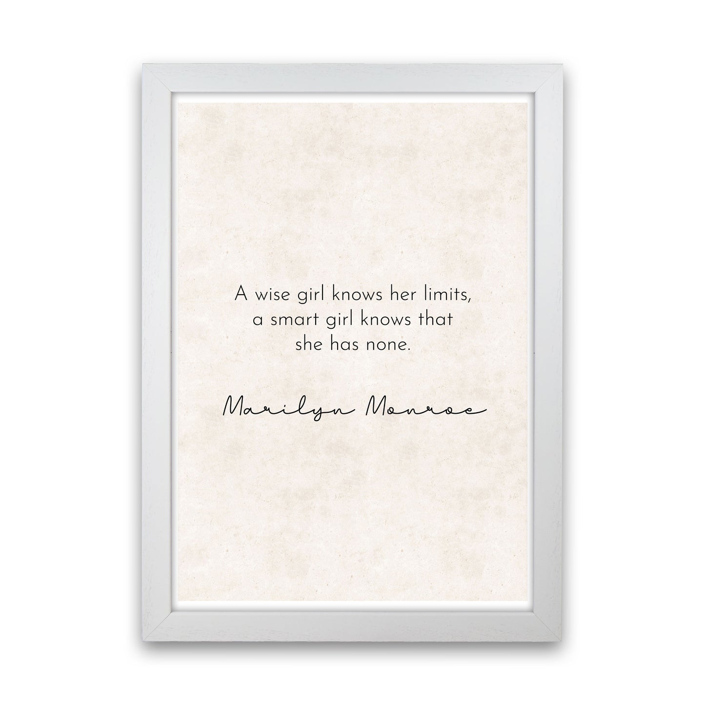 A Wise Girl - Marilyn Monroe Art Print by Pixy Paper White Grain