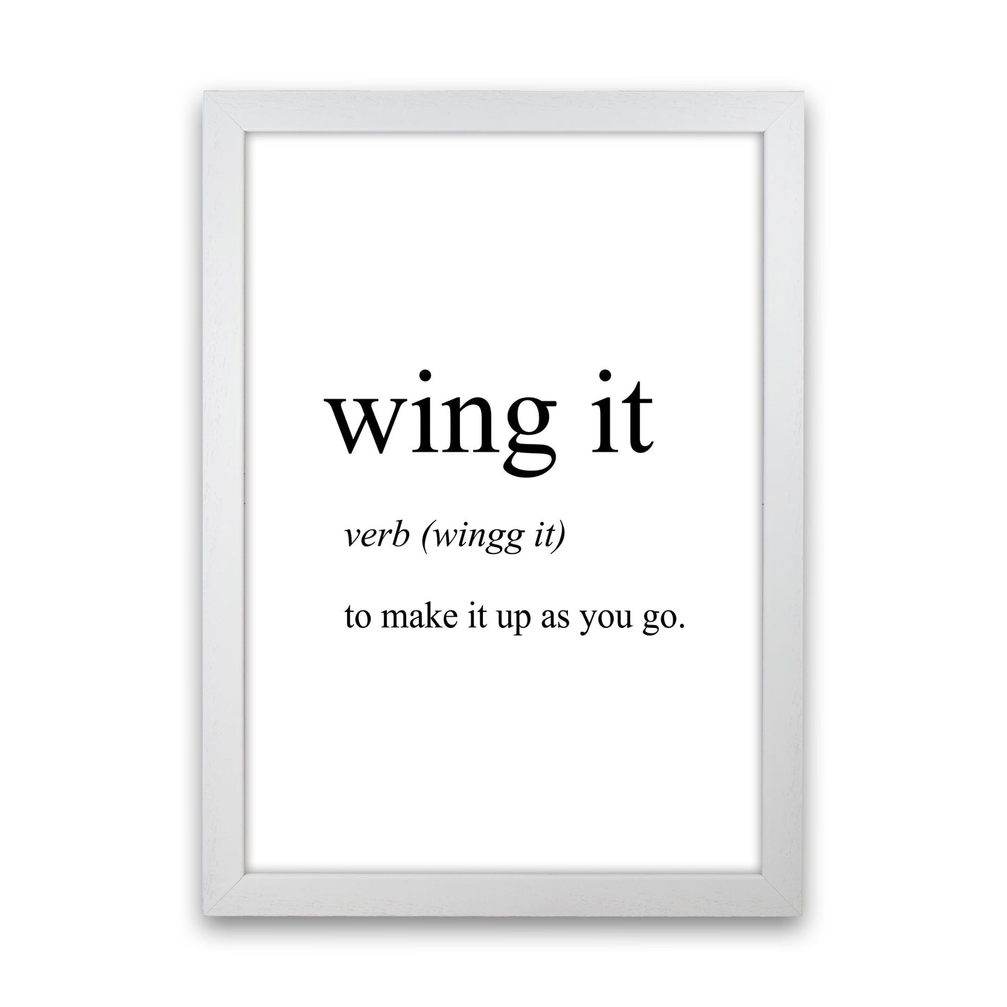 Wing It Definition Art Print by Pixy Paper White Grain