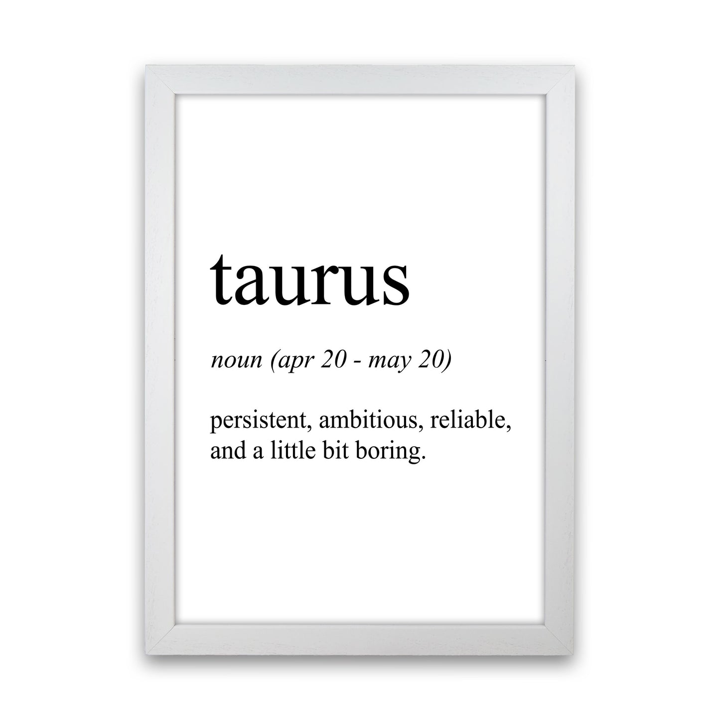 Taurus Definition Art Print by Pixy Paper White Grain