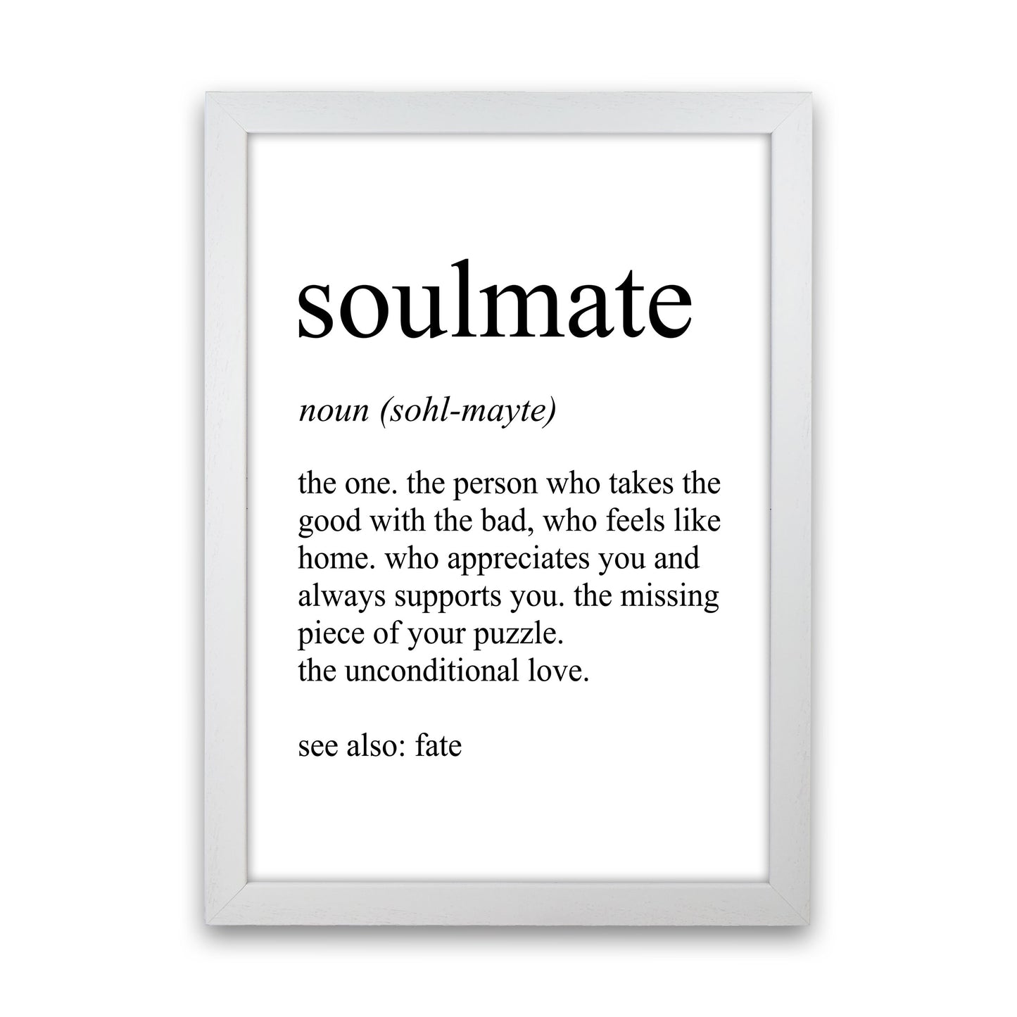 Soulmate Definition Art Print by Pixy Paper White Grain