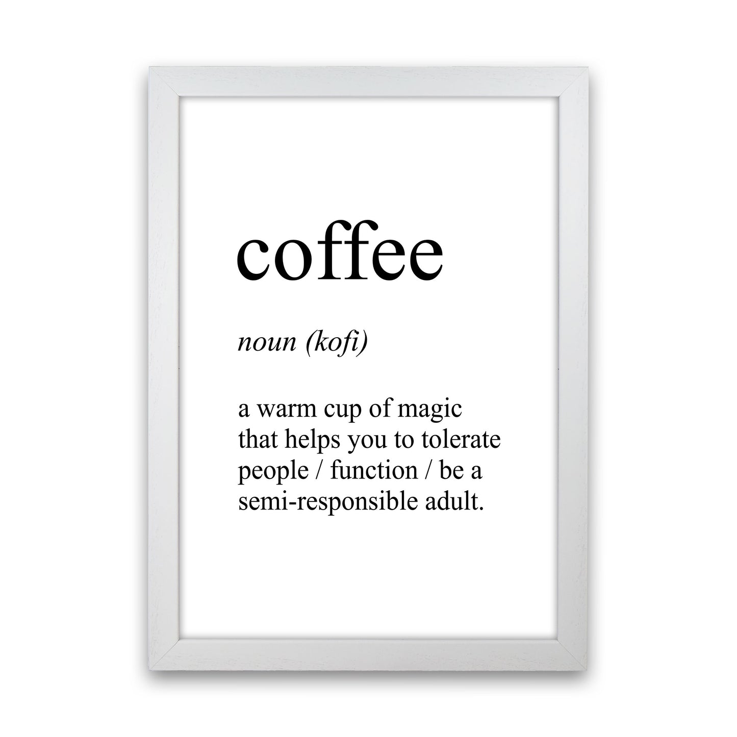 Coffee Definition Art Print by Pixy Paper White Grain