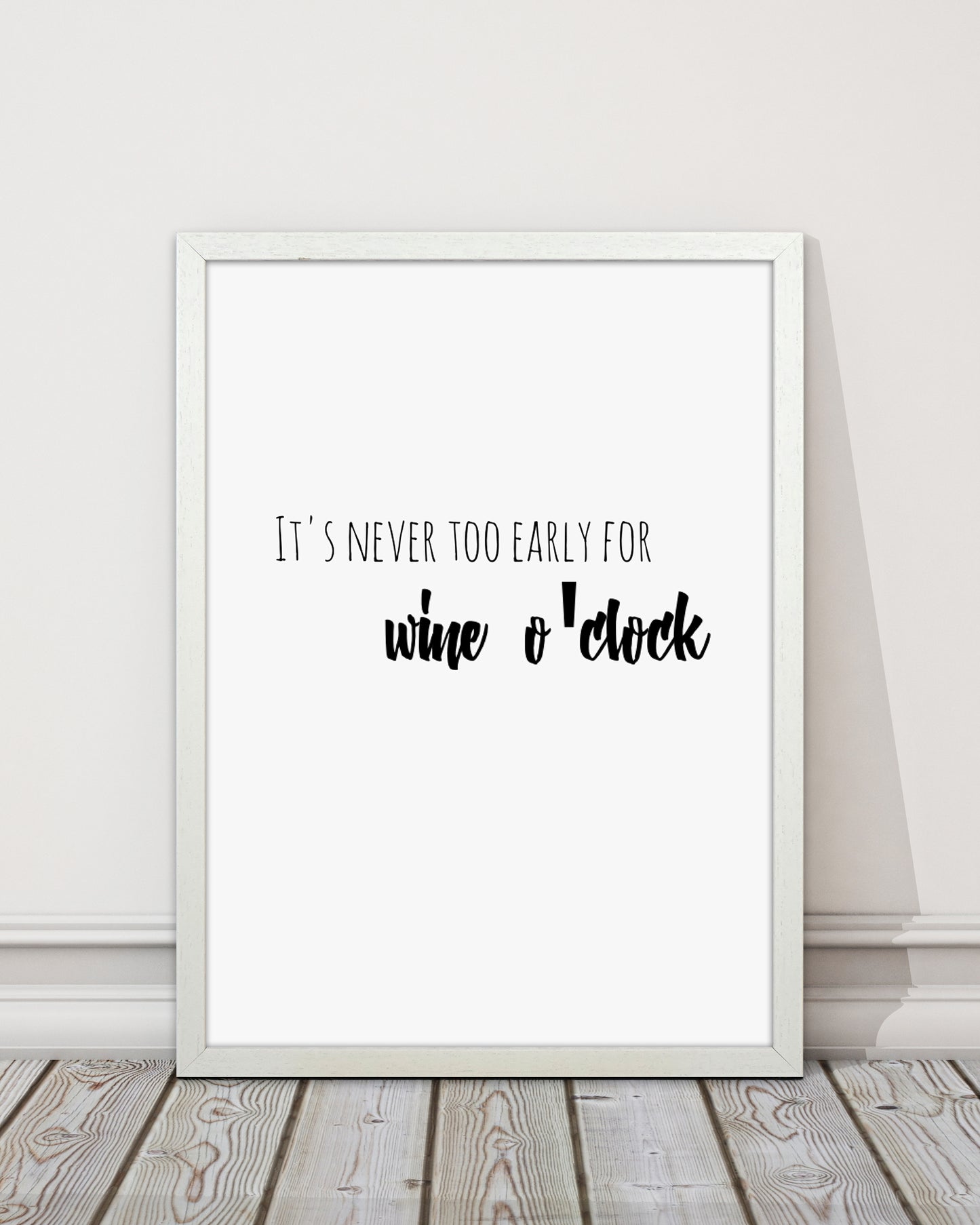 Wine o'clock Quote Art Print by Proper Job Studio