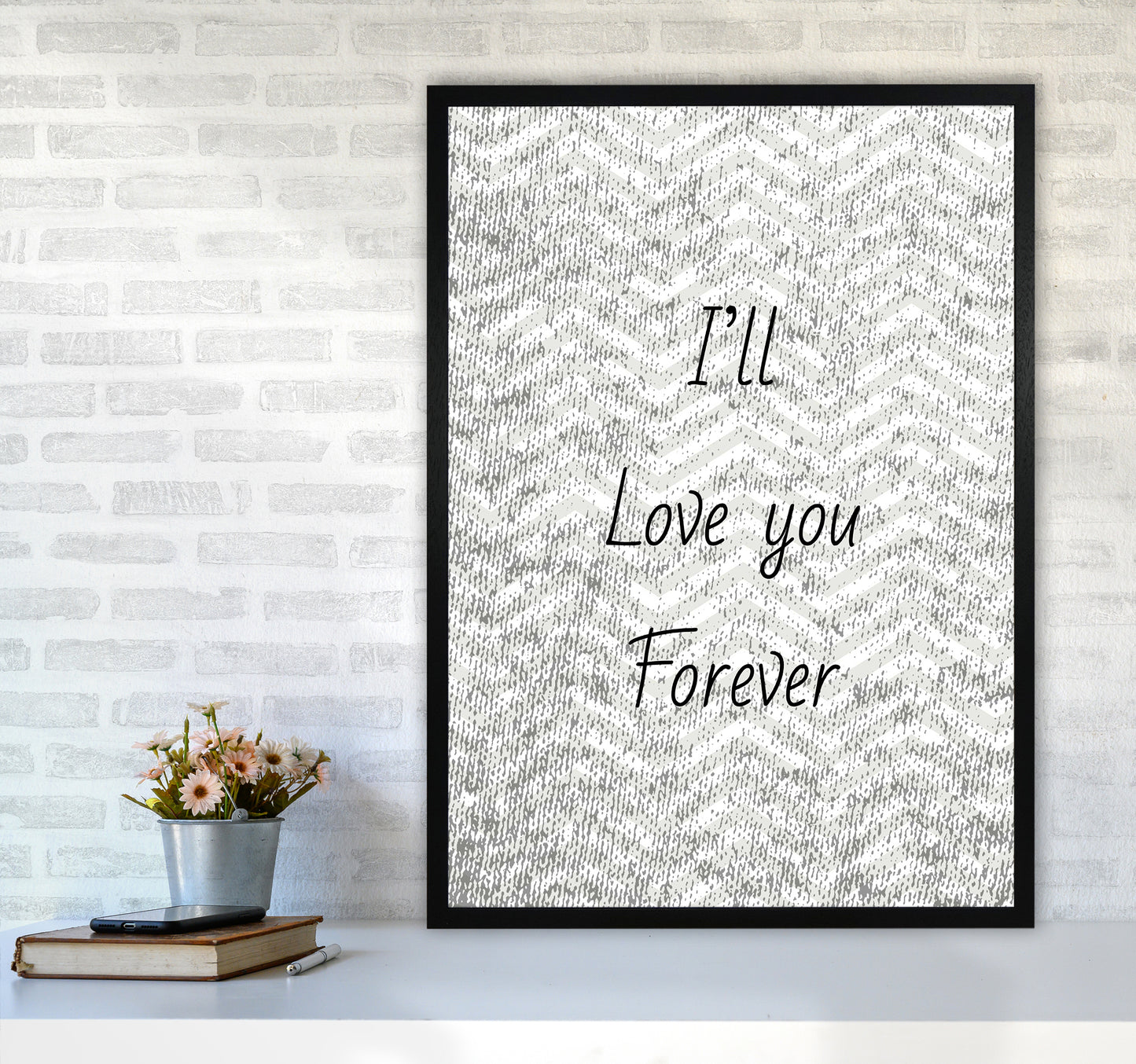 Love forever Quote Art Print by Proper Job Studio A1 White Frame