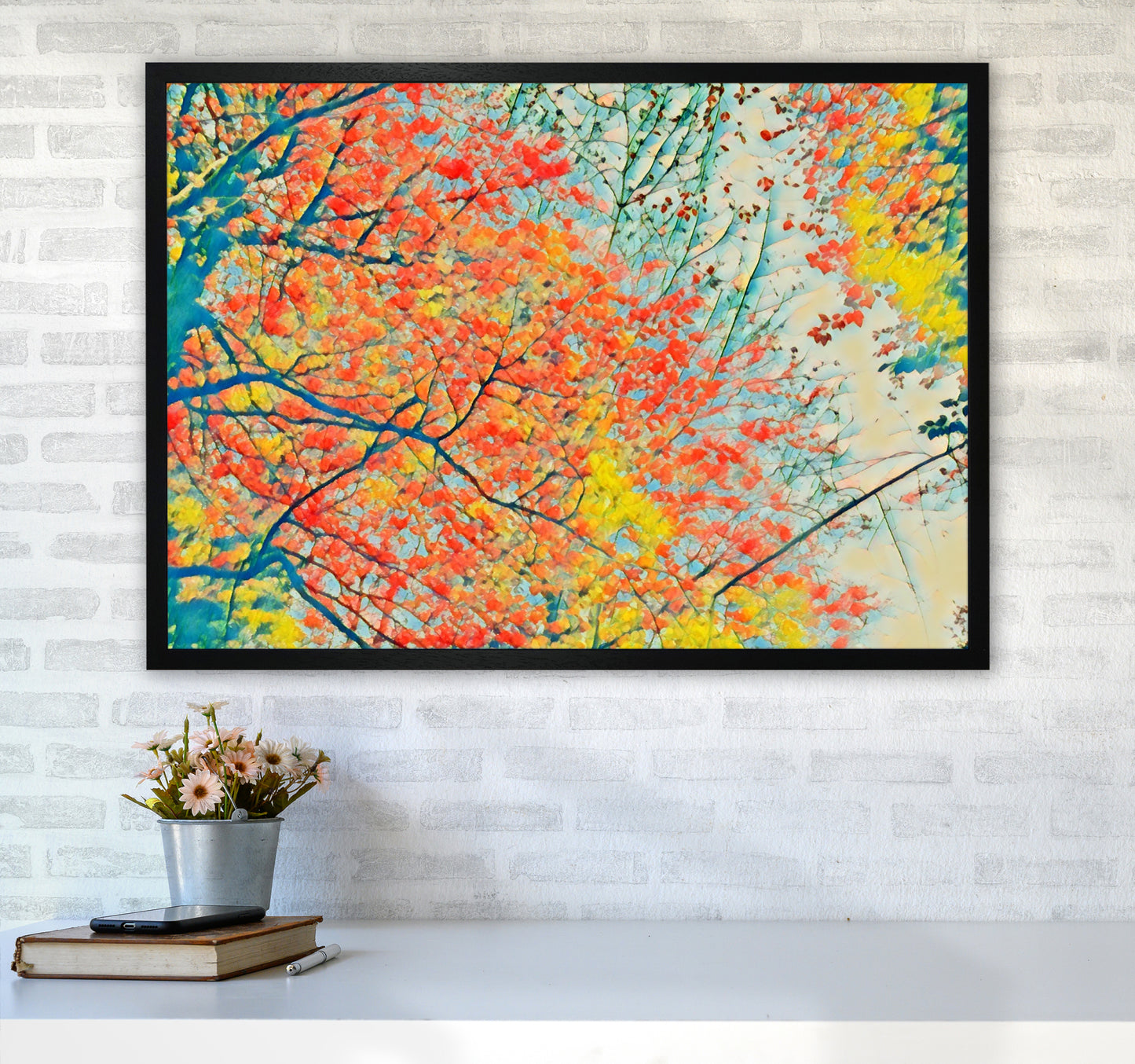 Autumn is here A1 White Frame